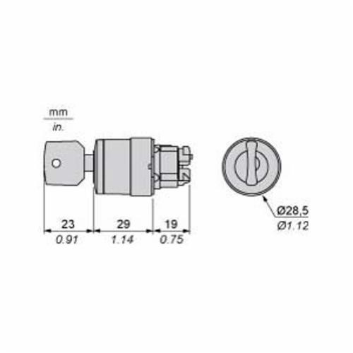Schneider Electric ZB4BG7 Non-Illuminated Twist/Key Release Operators