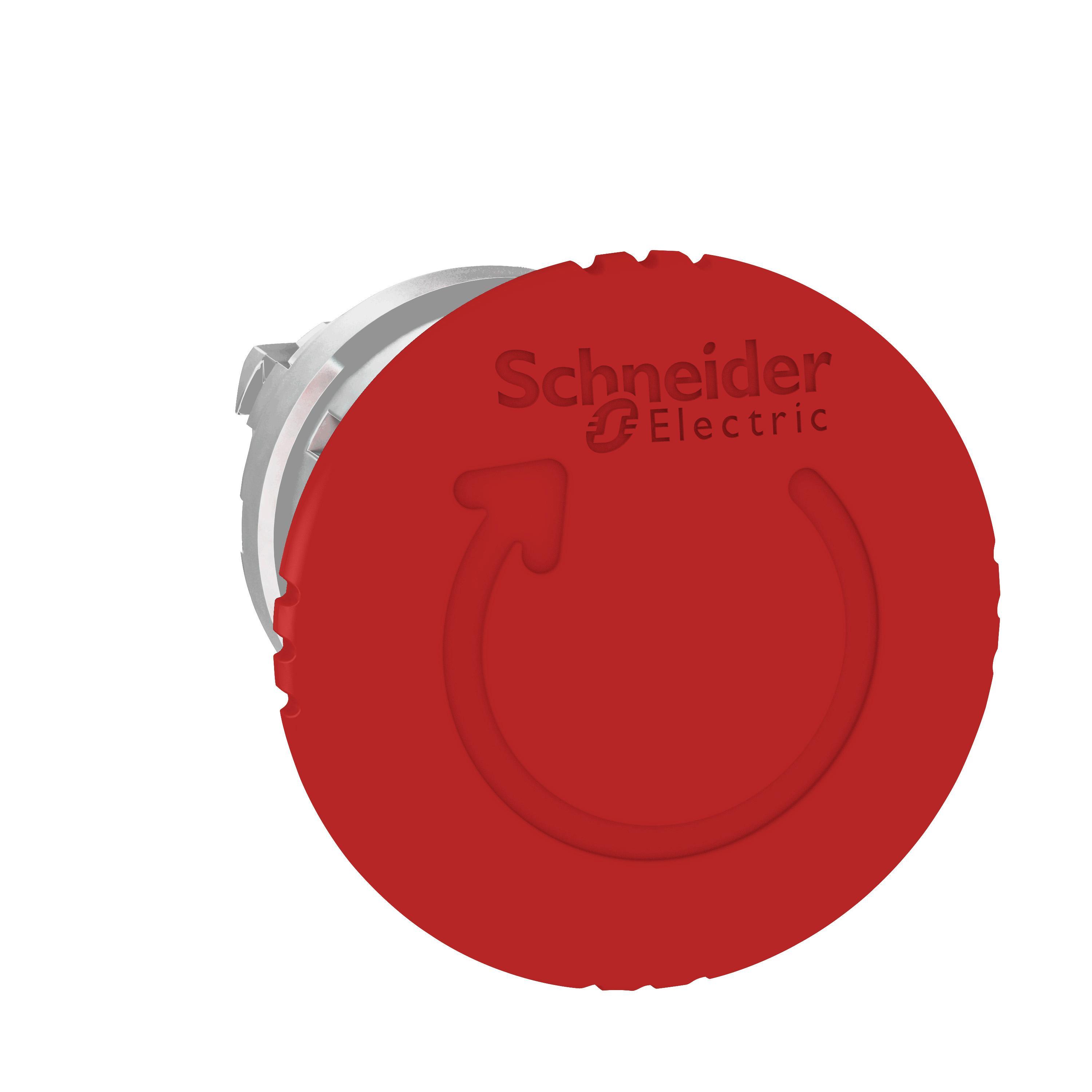Schneider Electric Harmony™ Square D™ ZB4BS844 Emergency Stop Non-Illuminated Pushbutton Operator, 22 mm, Red