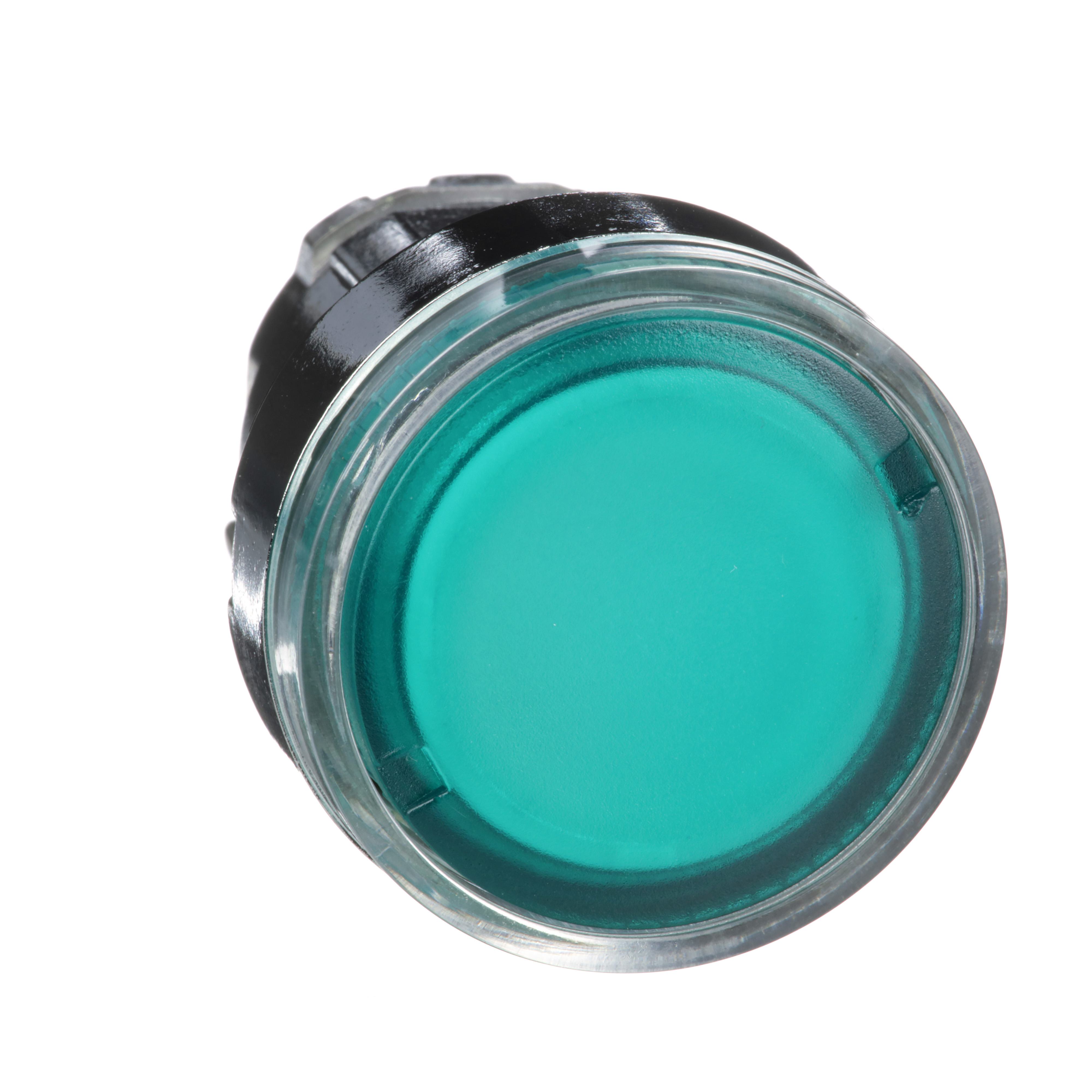 Schneider Electric Harmony™ ZB4BW33 Illuminated Pushbutton Head Operator, 22 mm Dia, Round Shape, Metal, Green