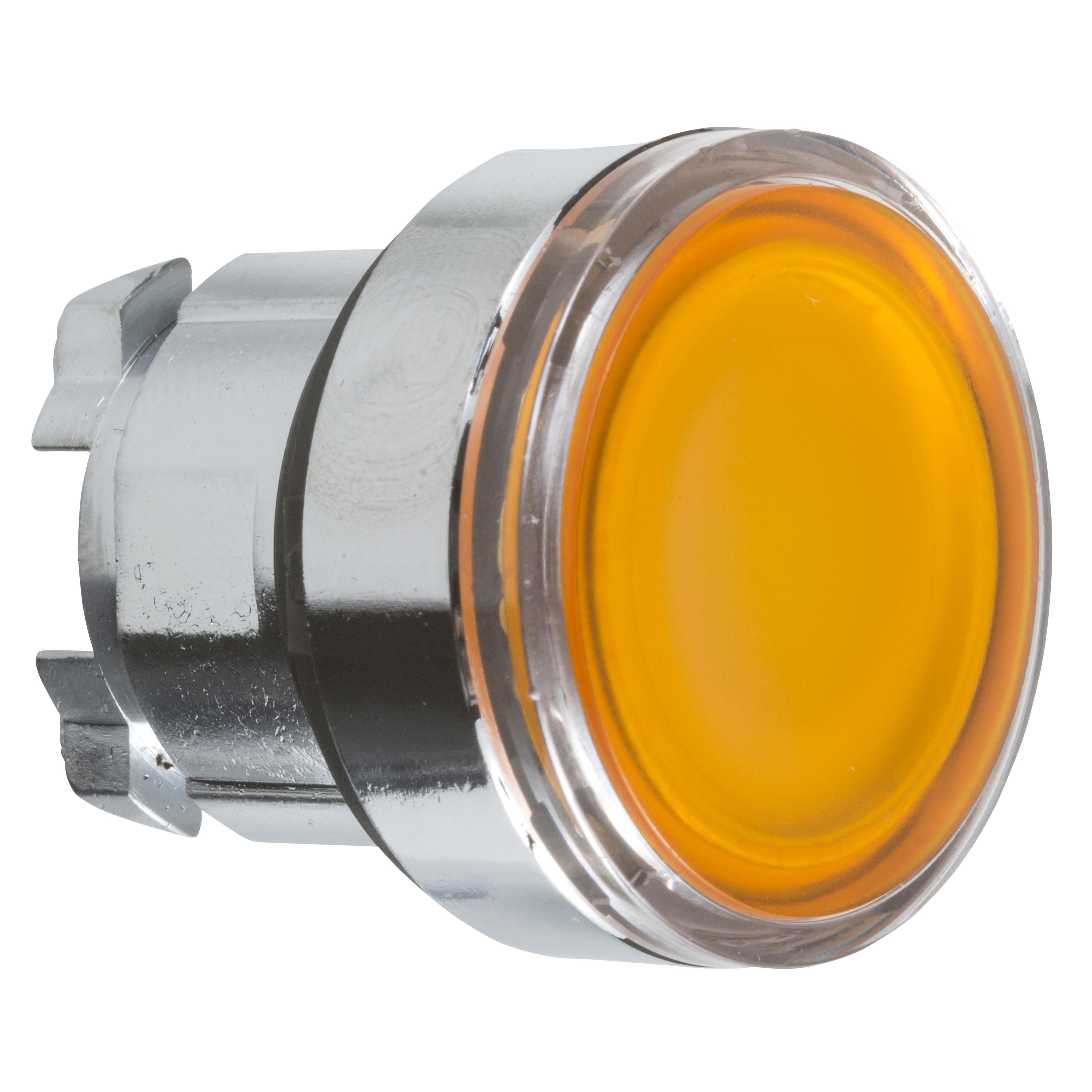 Schneider Electric Harmony™ ZB4BW353 Illuminated Pushbutton Head Operator, 22 mm Dia, Round Shape, Metal, Orange