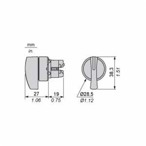 Schneider Electric ZB5AJ3 Non-Illuminated Selector Switch Operators