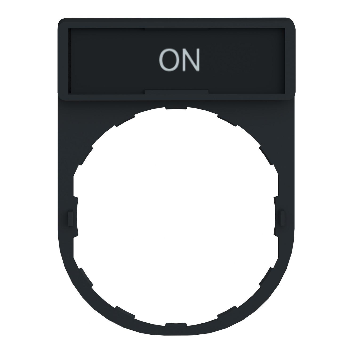 Schneider Electric Harmony™ Square D™ ZBY2311 Standard Pushbutton Legend Plate, 30 mm H x 40 mm W, Rectangular Plate, Plastic, Black Field