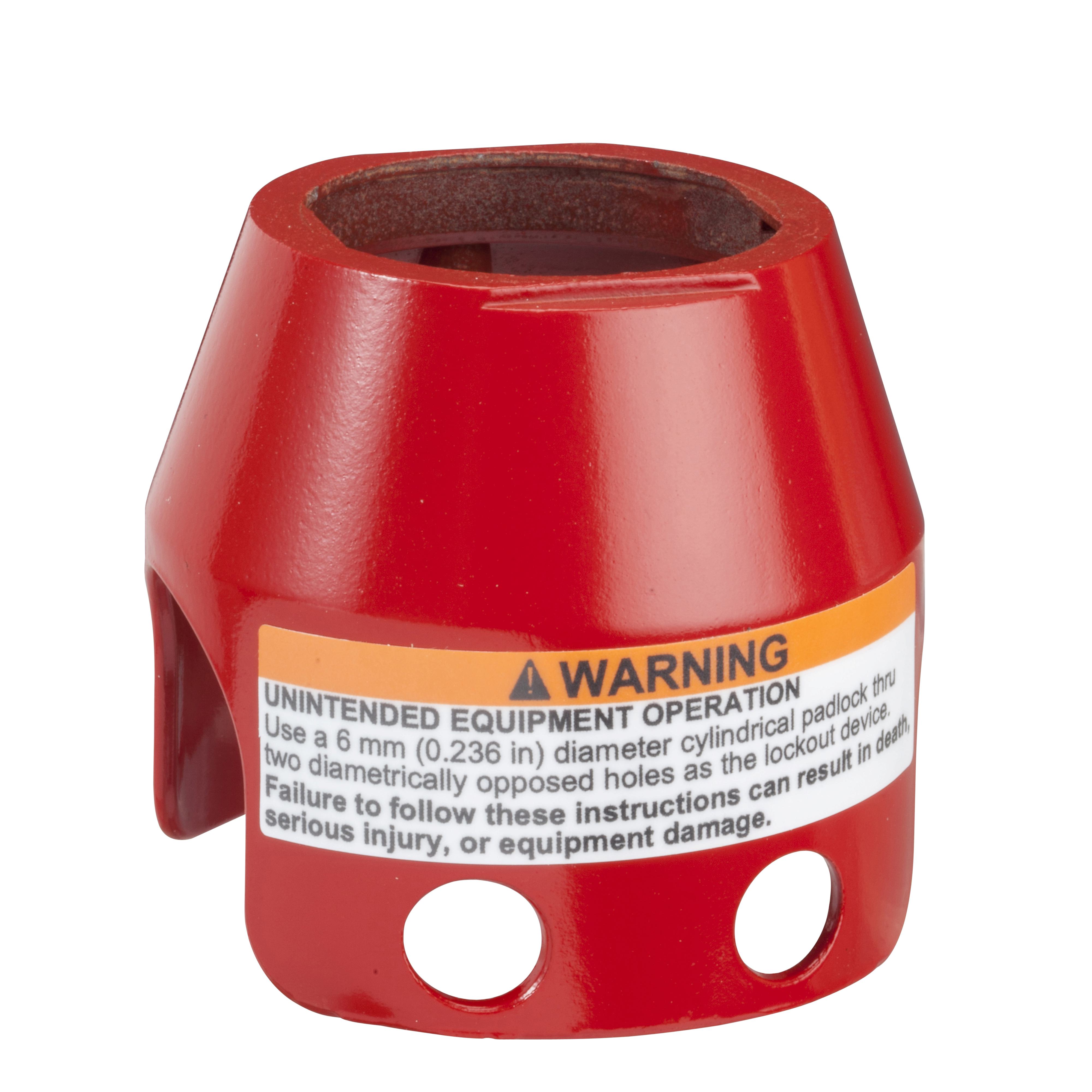Schneider Electric Harmony™ ZBZ1604 ZB4 Padlockable Pushbutton Guard, For Use With 40 mm Dia Mushroom Head Pushbutton, 22 mm, Metal, Red
