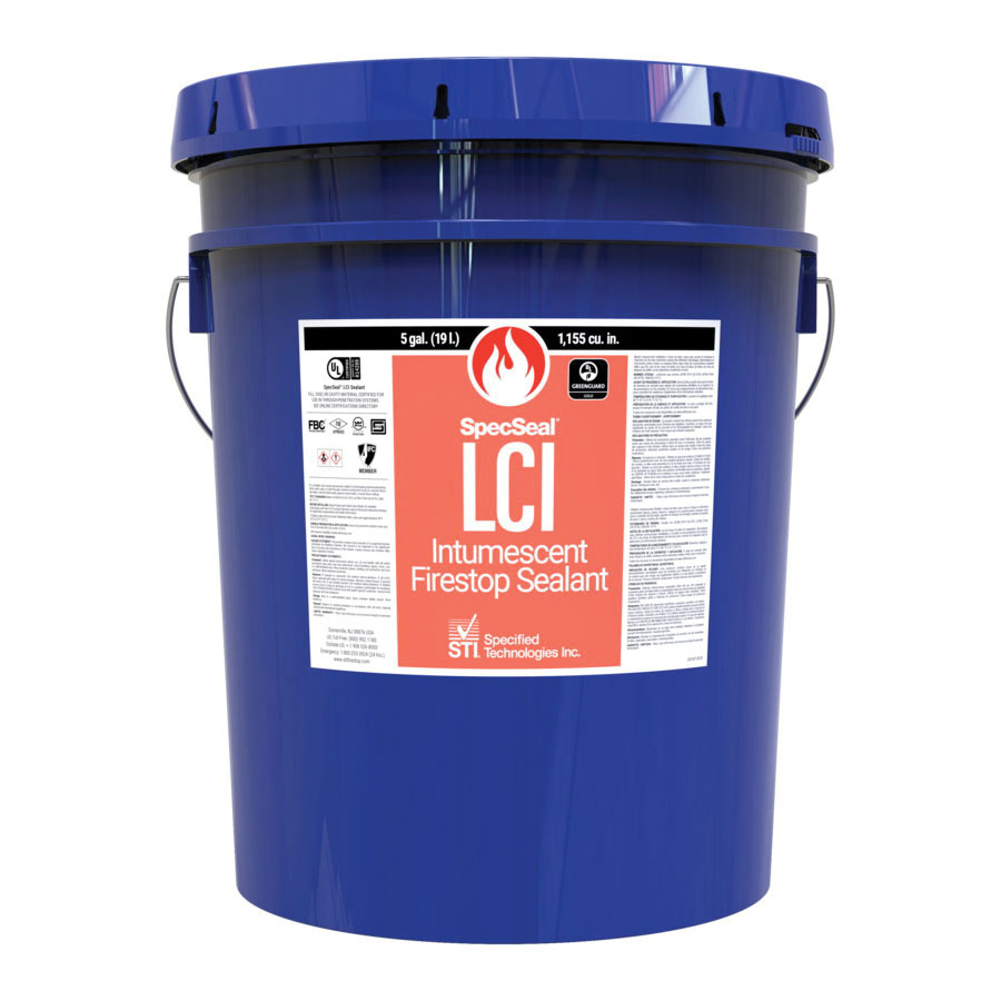SpecSeal® LCI305 LCI Intumescent Firestop Sealant, Pail Container, Composition: Aluminum Trihydrate, Sulfuric Acid Compound with Graphite and Crystalline Silica, Red, 85 deg C, 32.7 g/L VOC