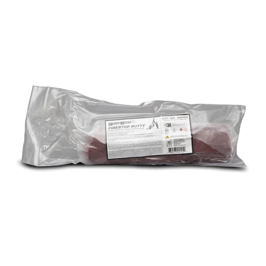 SpecSeal® SSP28 SSP Intumescent Fire Stop Putty, Tube Container, Composition: Aluminum Trihydrate, Crystalline Silica, Formaldehyde Polymer with Ammonia and Phenol, Sulfuric Acid Compound with Graphite, Water and Other Trace Ingredients, Red