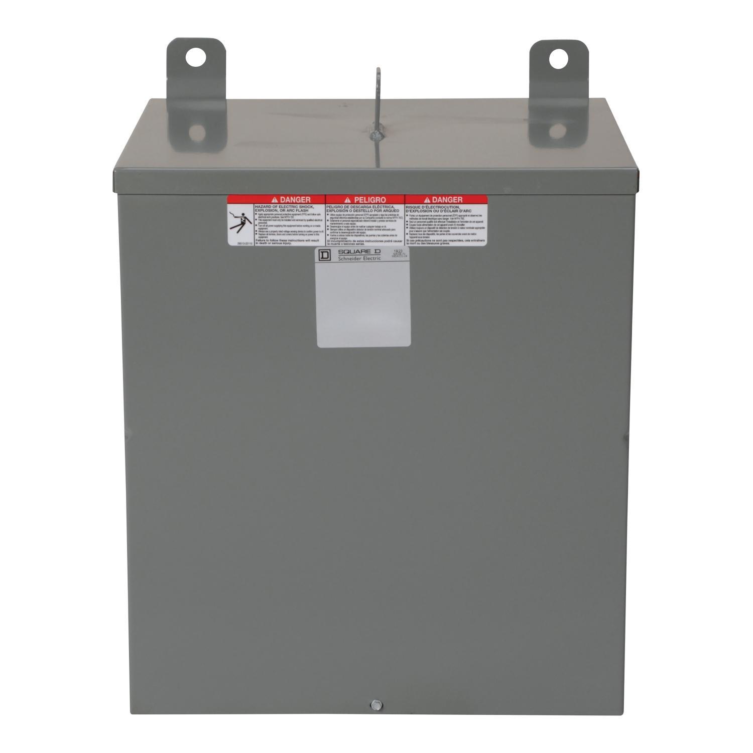 Square D™ 15S40F Dry Sealed Low Voltage Transformer, 480 V AC Primary, 120/240 VAC Secondary, 15 kVA Power Rating, 60 Hz, 1 Phase