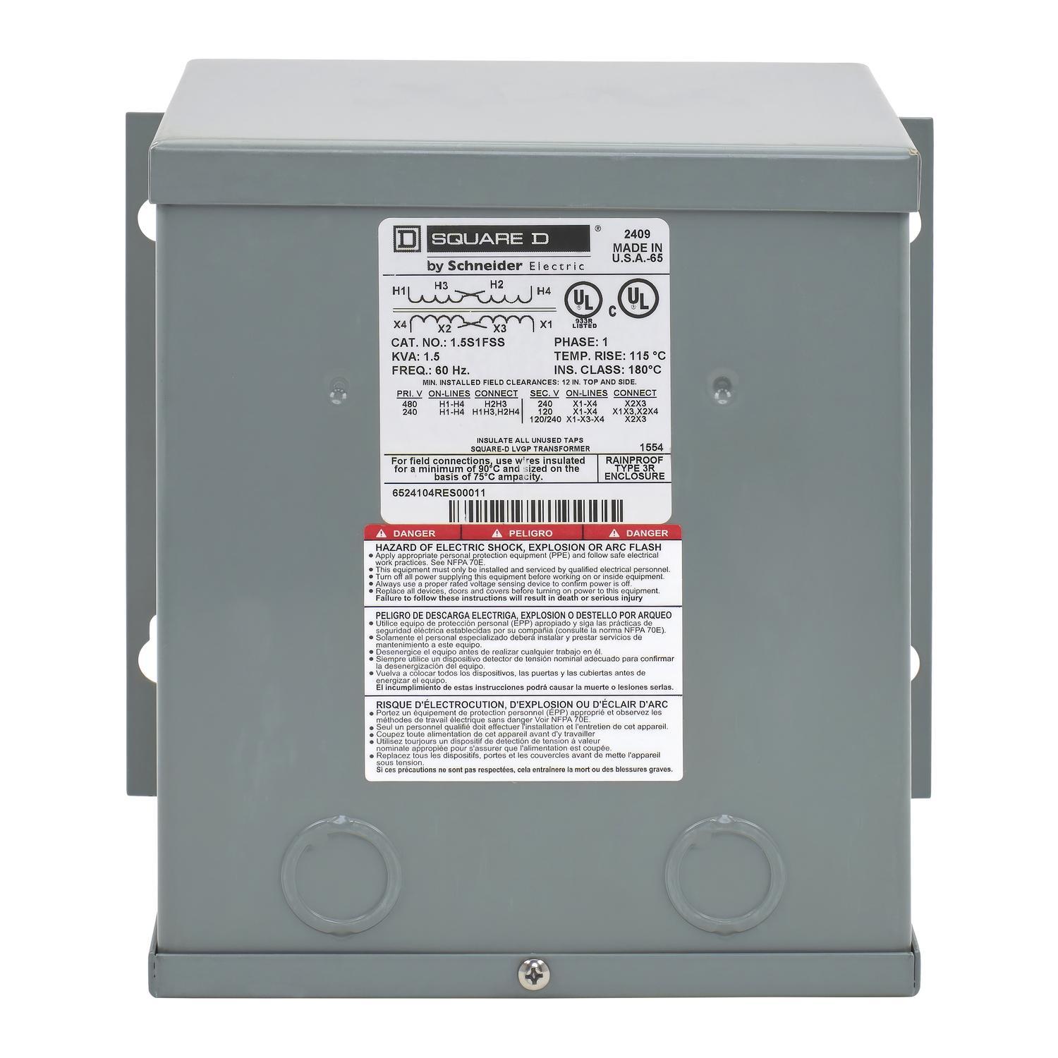 Square D™ 1.5S1FSS General Purpose - Multi-Use Transformers