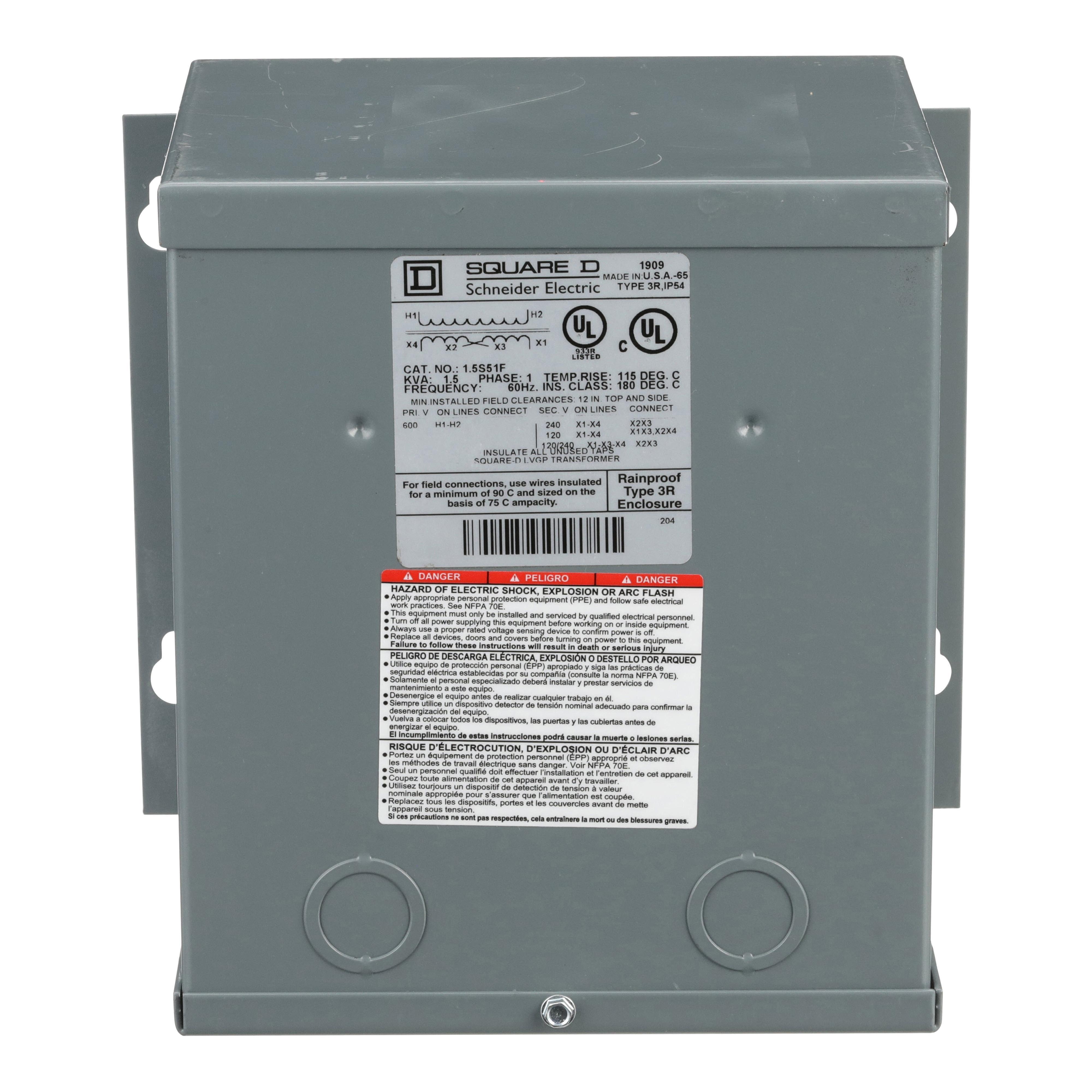 Square D™ 1.5S51F General Purpose - Multi-Use Transformers