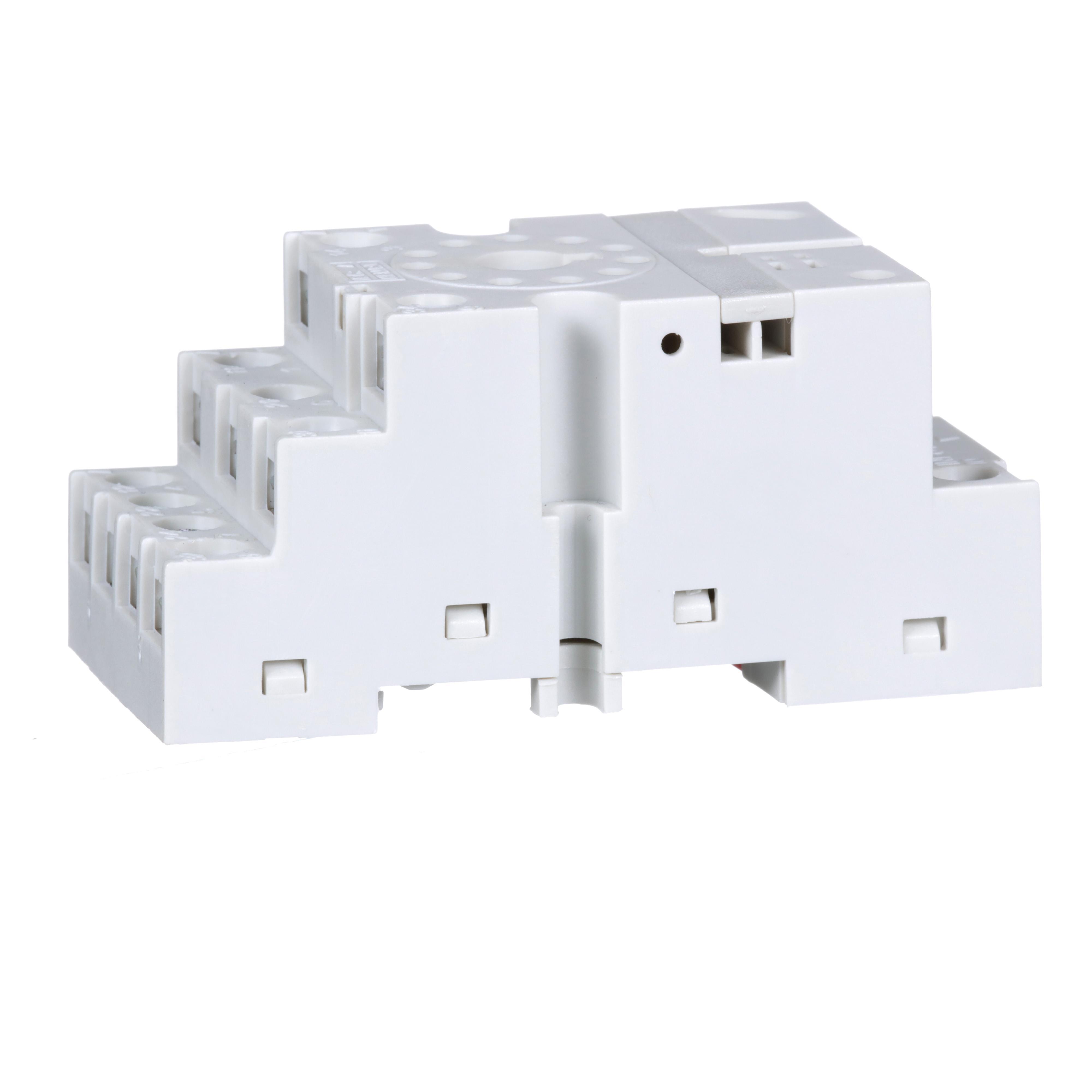 Square D™ 8501NR62 Type K Double Tier Relay Socket, 300/600 V AC, 5 to 16 A, For Use With Class 8501 Series Miniature Plug-In Relay, 11 Pin