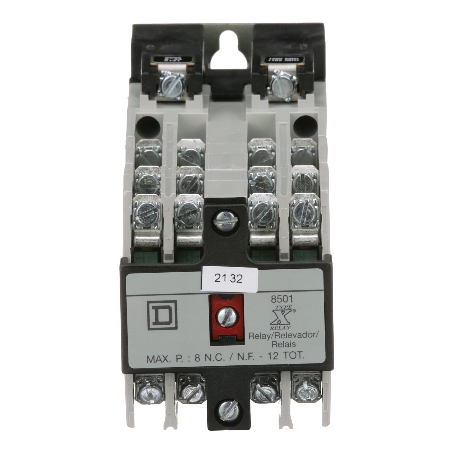 Square D™ 8501XO1200V02 Type X NEMA Control Relay, 10 A AC/5 A DC, 12NO 12 Form A Contact, 110 to 120 V AC V Coil
