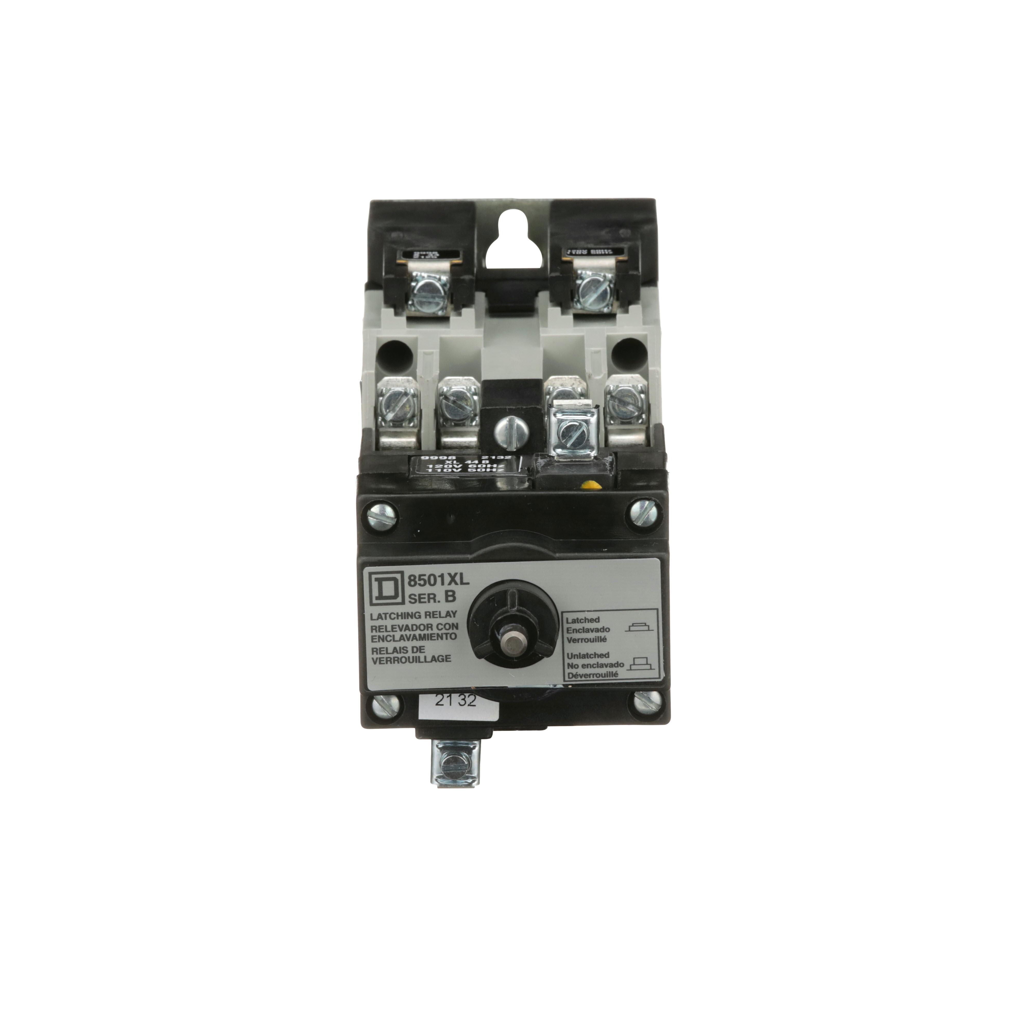 Square D™ 8501XO40XLV02 Type X Latching NEMA Control Relay, 10 A AC/5 A DC, 4NO 4 Form A Contact, 110 to 120 VAC V Coil
