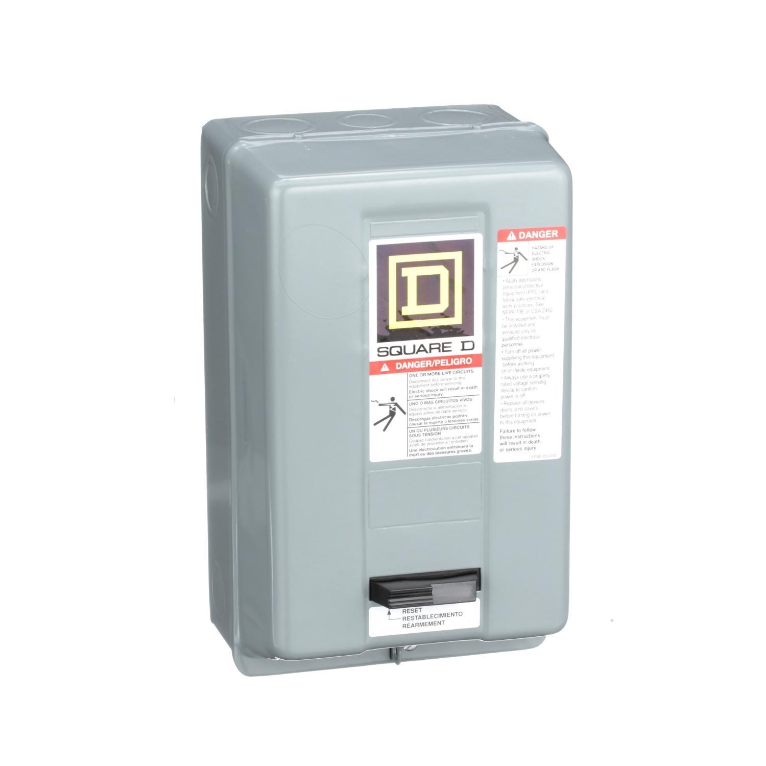 Square D™ 8536SCG3V06 General Purpose Type S Starter, 440/480 VAC V Coil, Non-Reversing Action, 3 Poles, NEMA 1 Enclosure