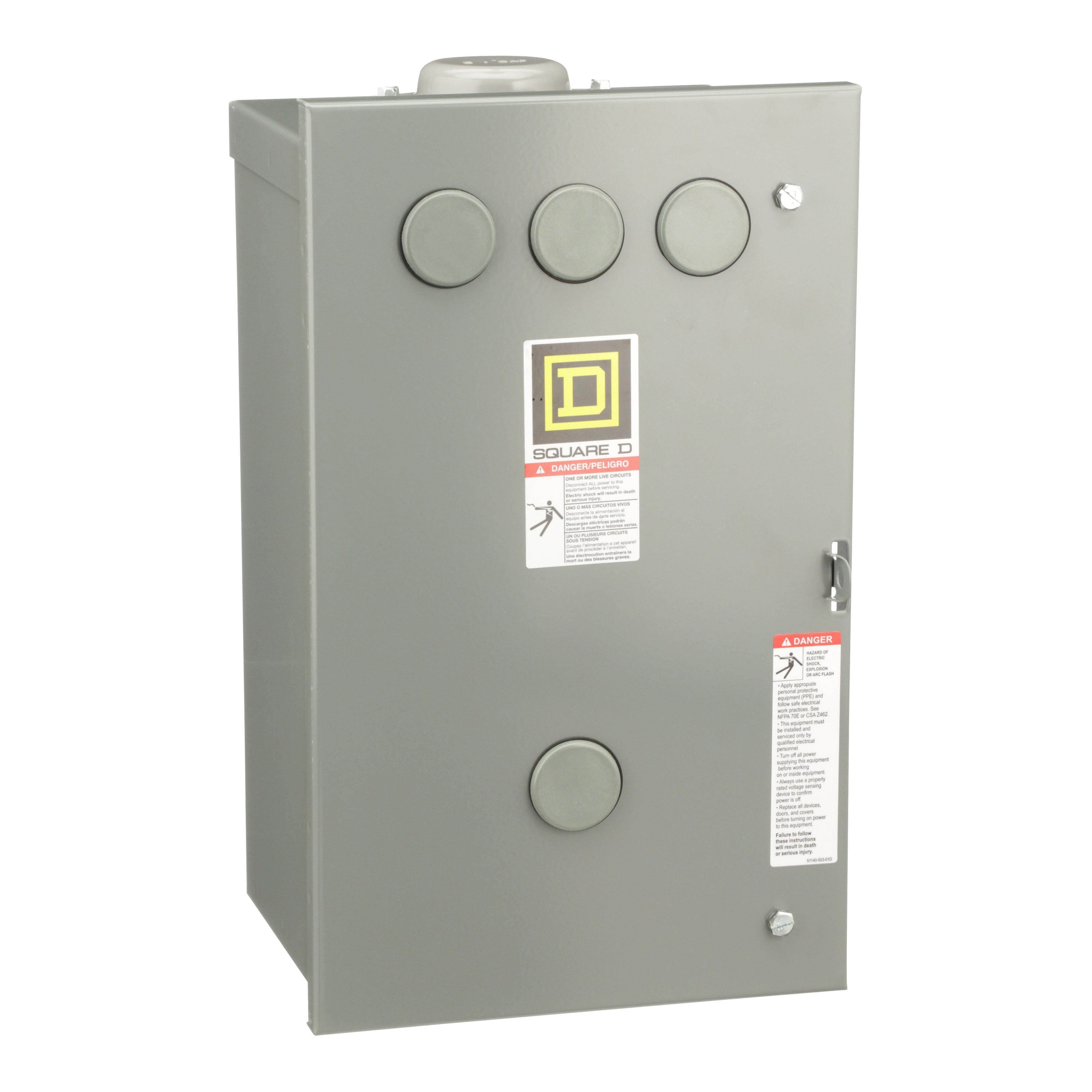 Square D™ 8903LH80V02 Type L Electrically Held Multi-Pole Lighting Contactor, 110/120 V AC V Coil, 30 A, 8NO Contact, 8 Poles