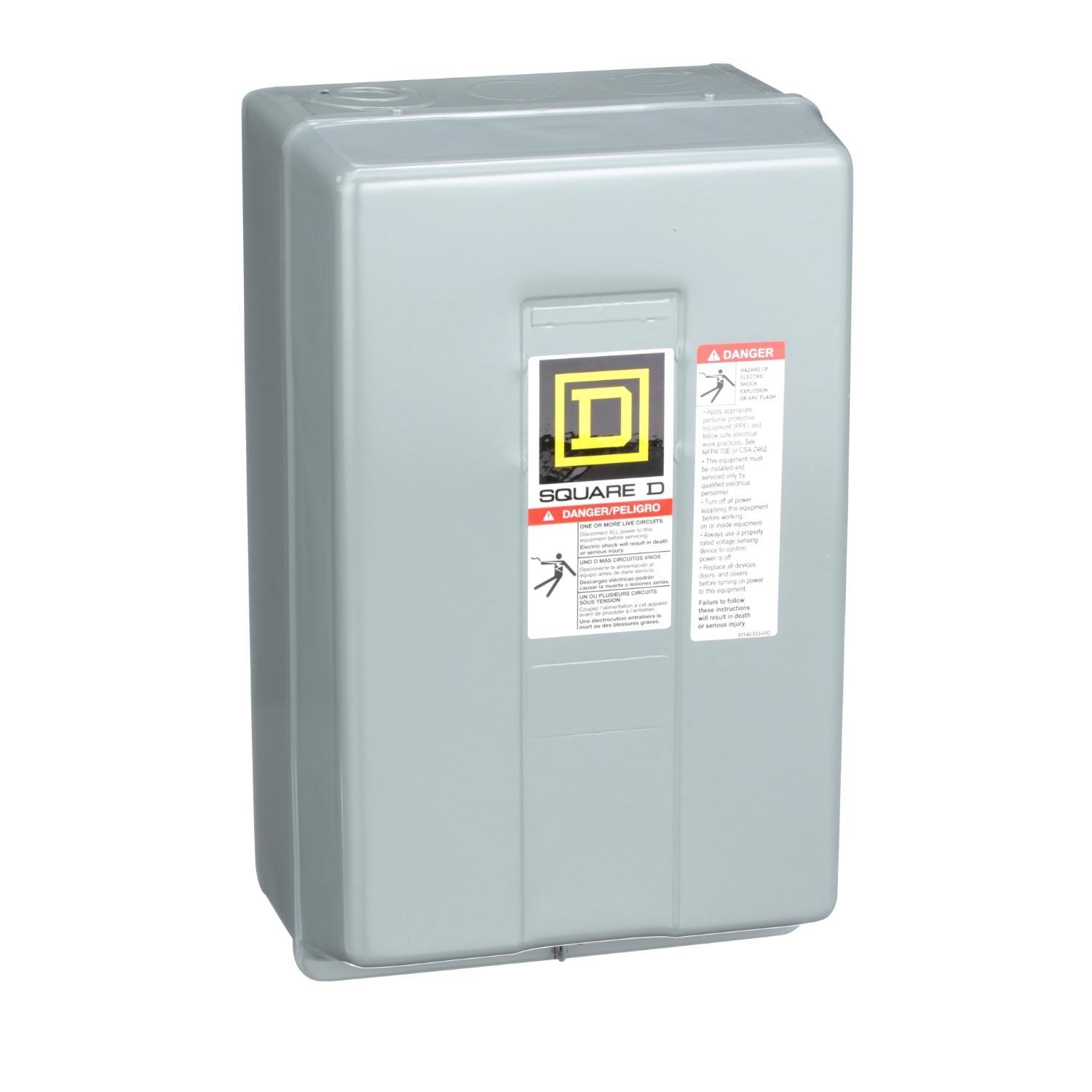 Square D™ 8903LXG40V02 Type LX Mechanically Held Lighting Contactor, 110/120 VAC V Coil, 30 A, 4NO Contact, 4 Poles