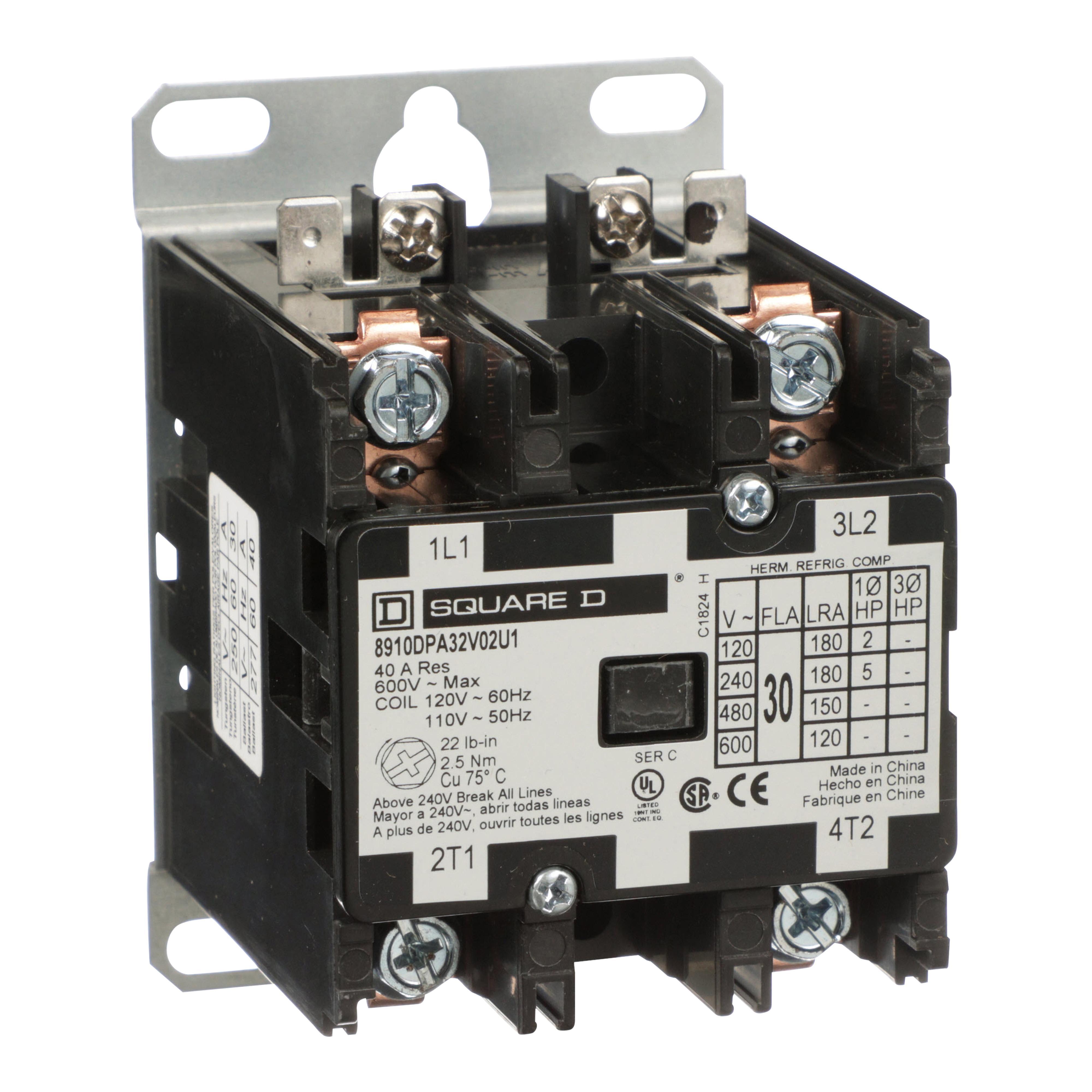 Square D™ 8910DPA32V02U1 Definite Purpose Contactors AC