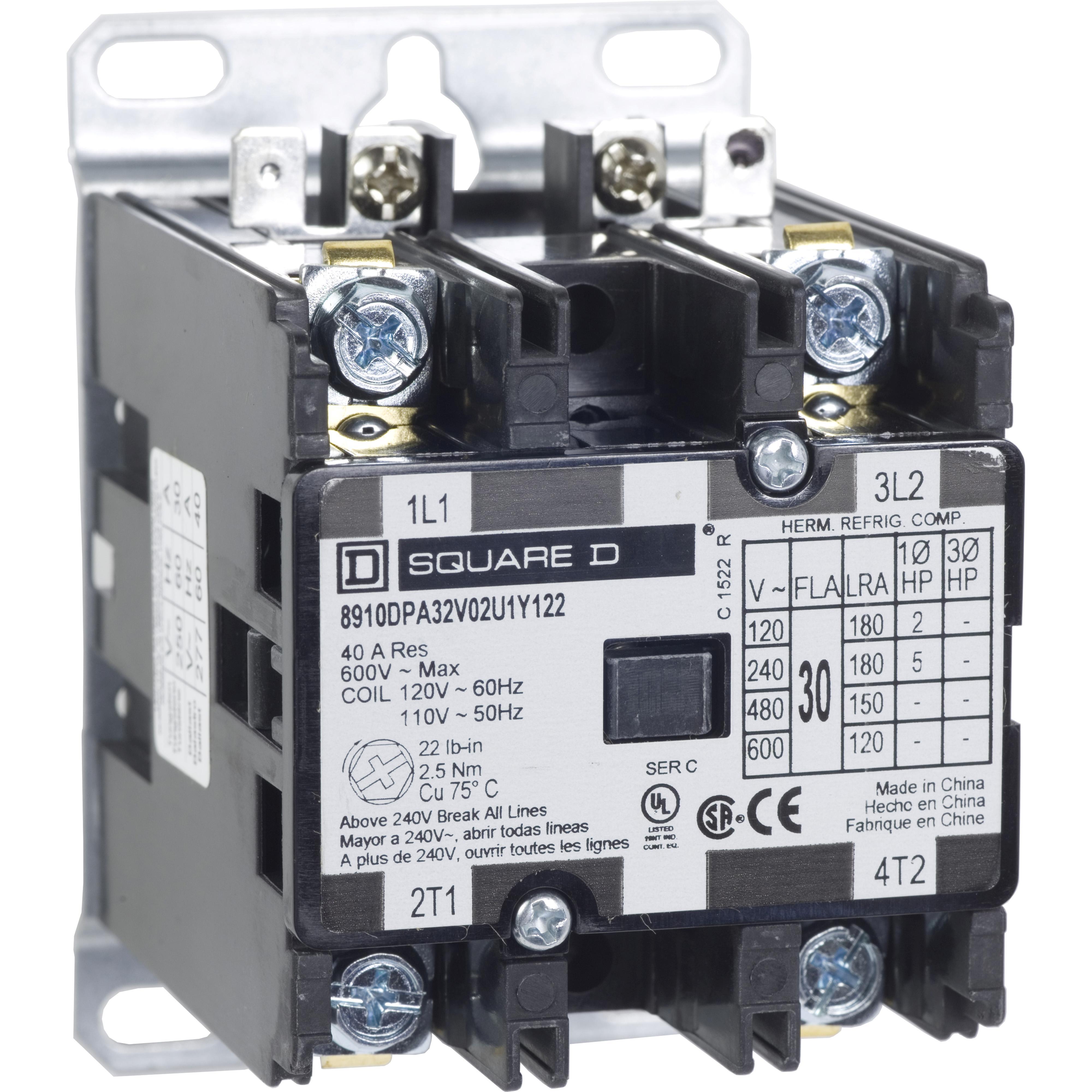 Square D™ 8910DPA32V02Y135 Definite Purpose Contactors AC