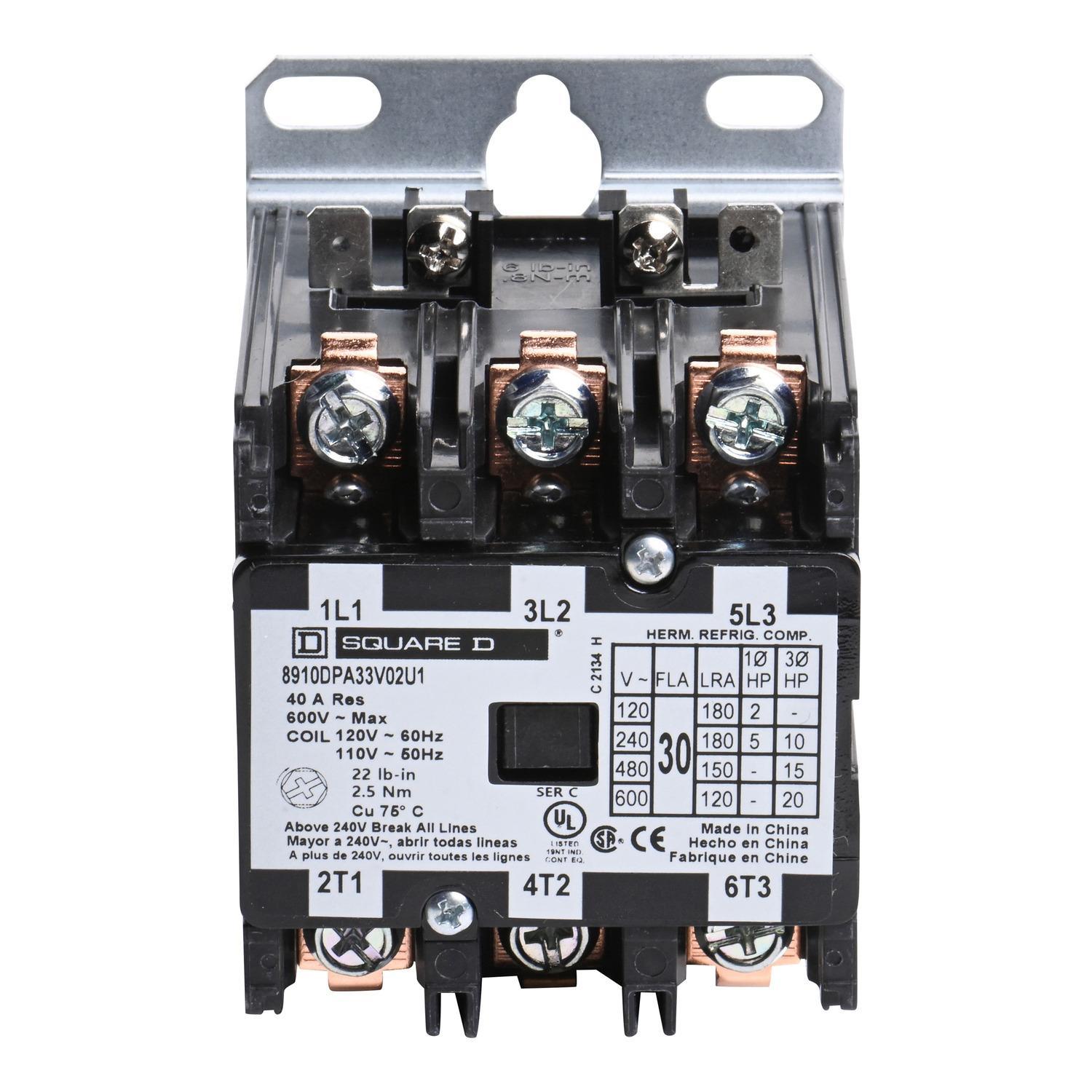 Square D™ 8910DPA33V02U1 Definite Purpose Contactors AC