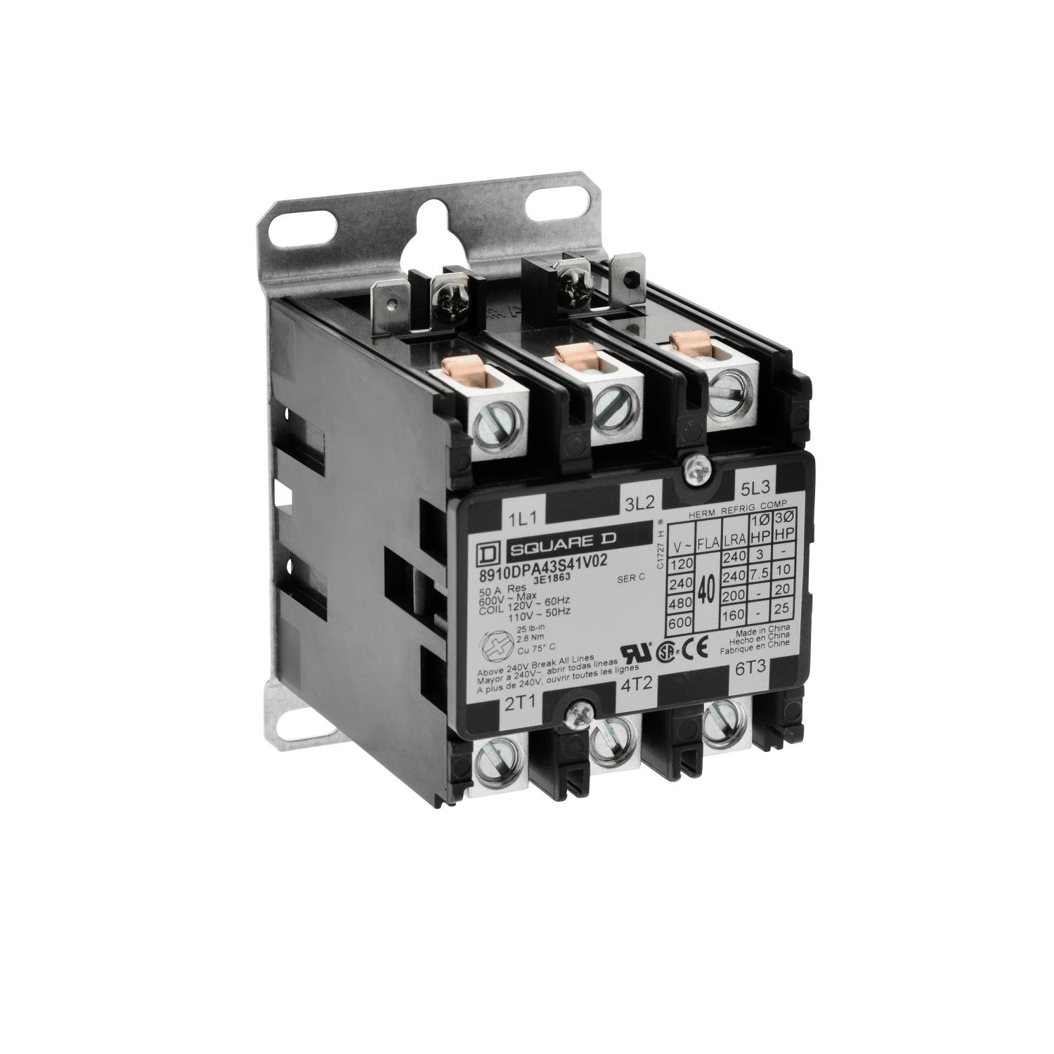 Square D™ 8910DPA43S41V48 Definite Purpose Contactors AC