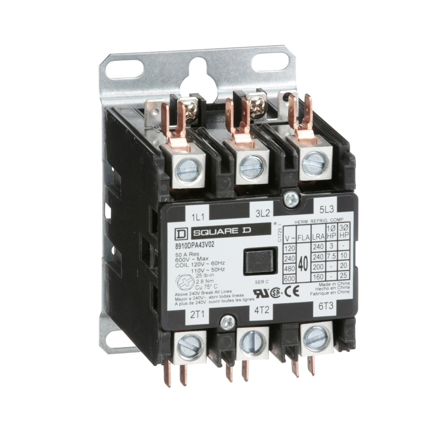 Square D™ 8910DPA43V02Y244 Definite Purpose Contactors AC