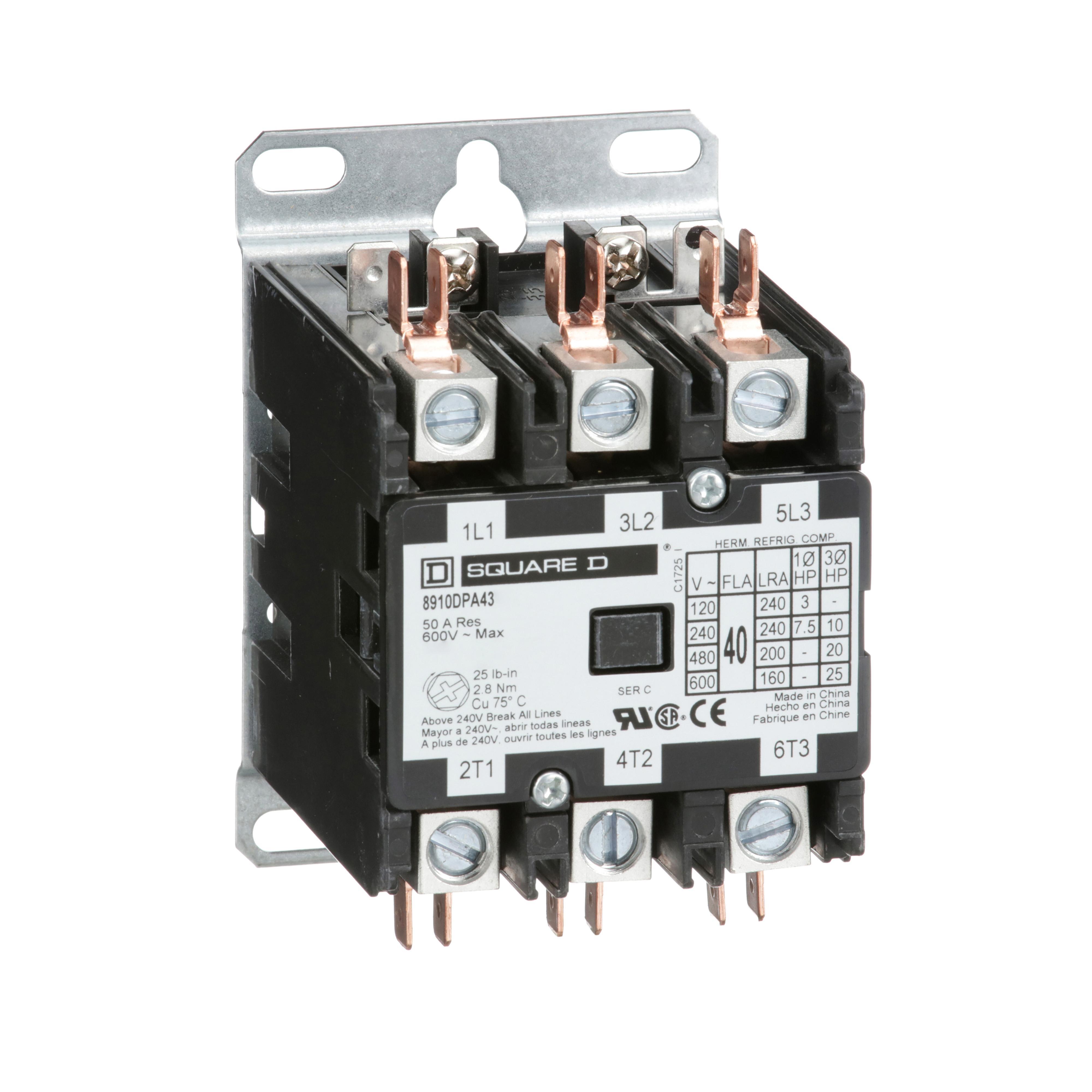 Square D™ 8910DPA43V04 Definite Purpose Contactors AC
