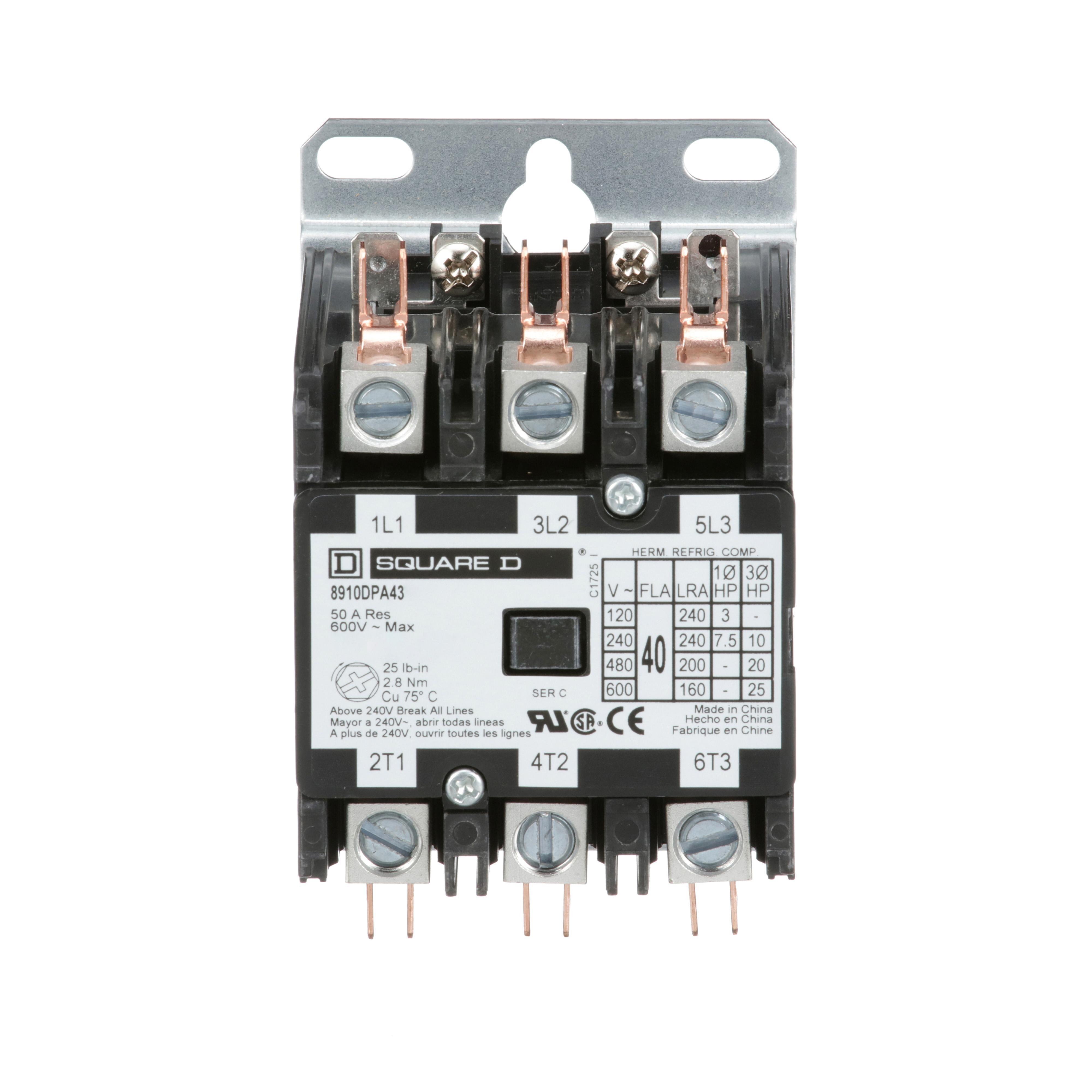 Square D™ 8910DPA43V06 Definite Purpose Contactors AC