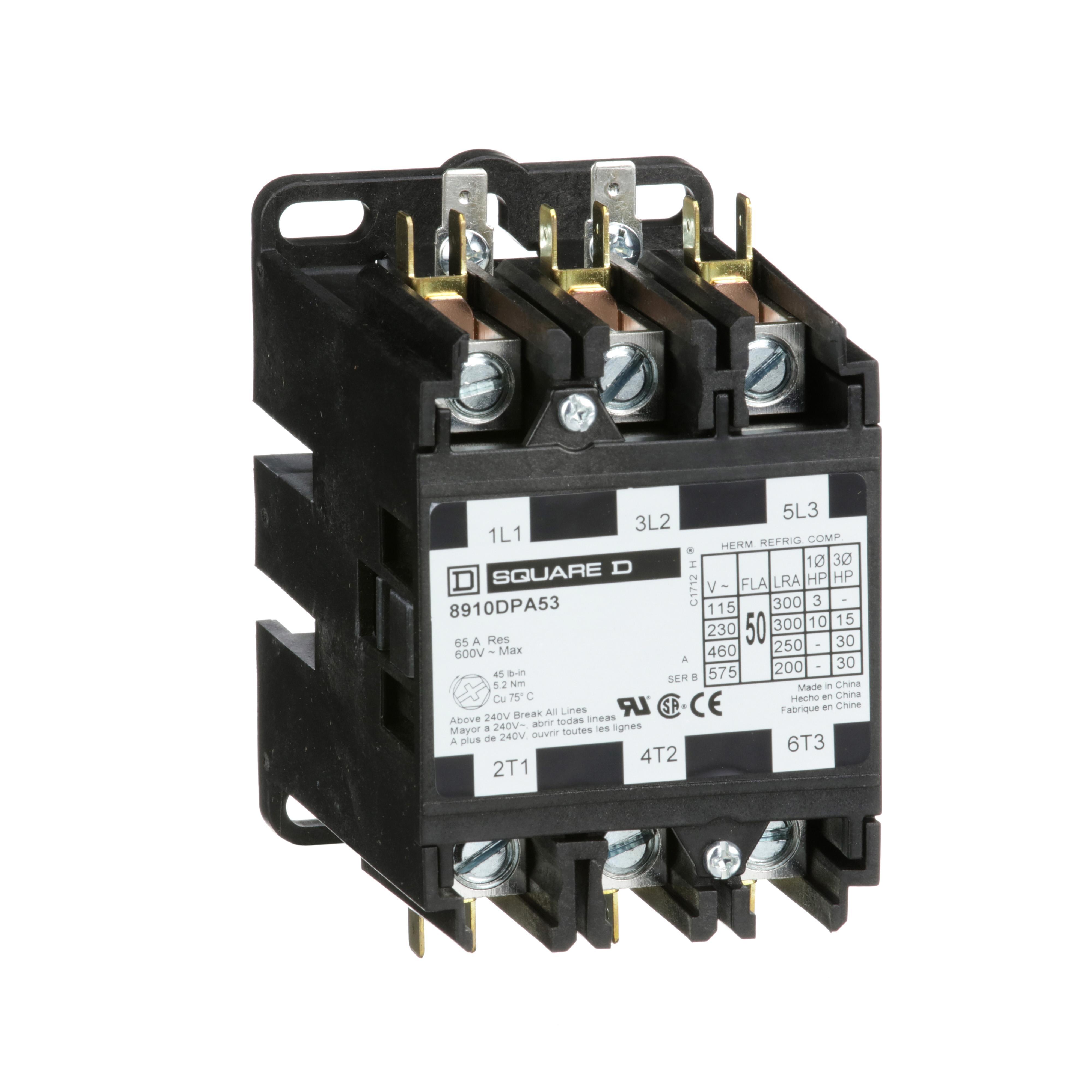Square D™ 8910DPA53V06 Definite Purpose Contactors AC