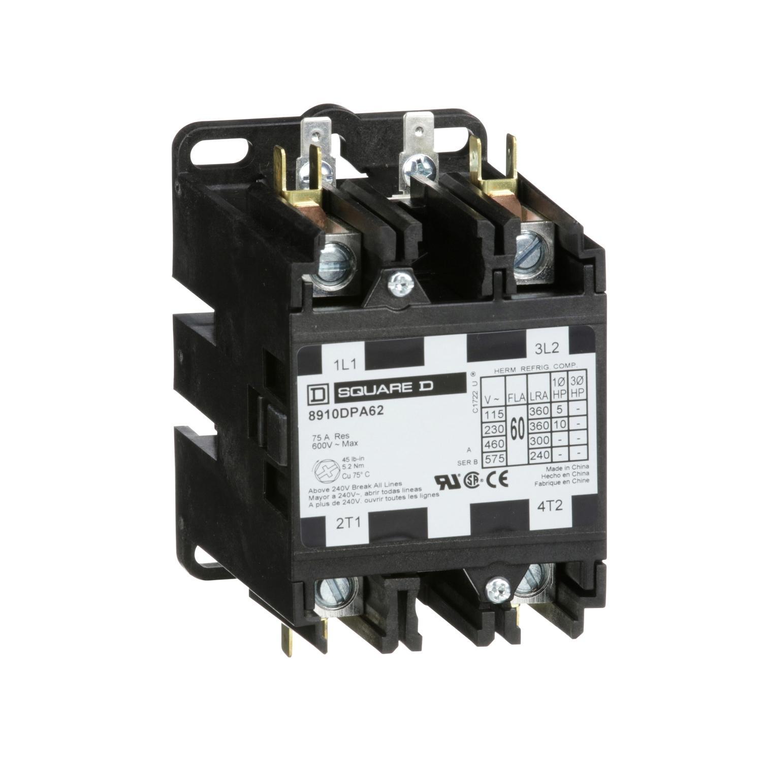 Square D™ 8910DPA62V14 Definite Purpose Contactors AC