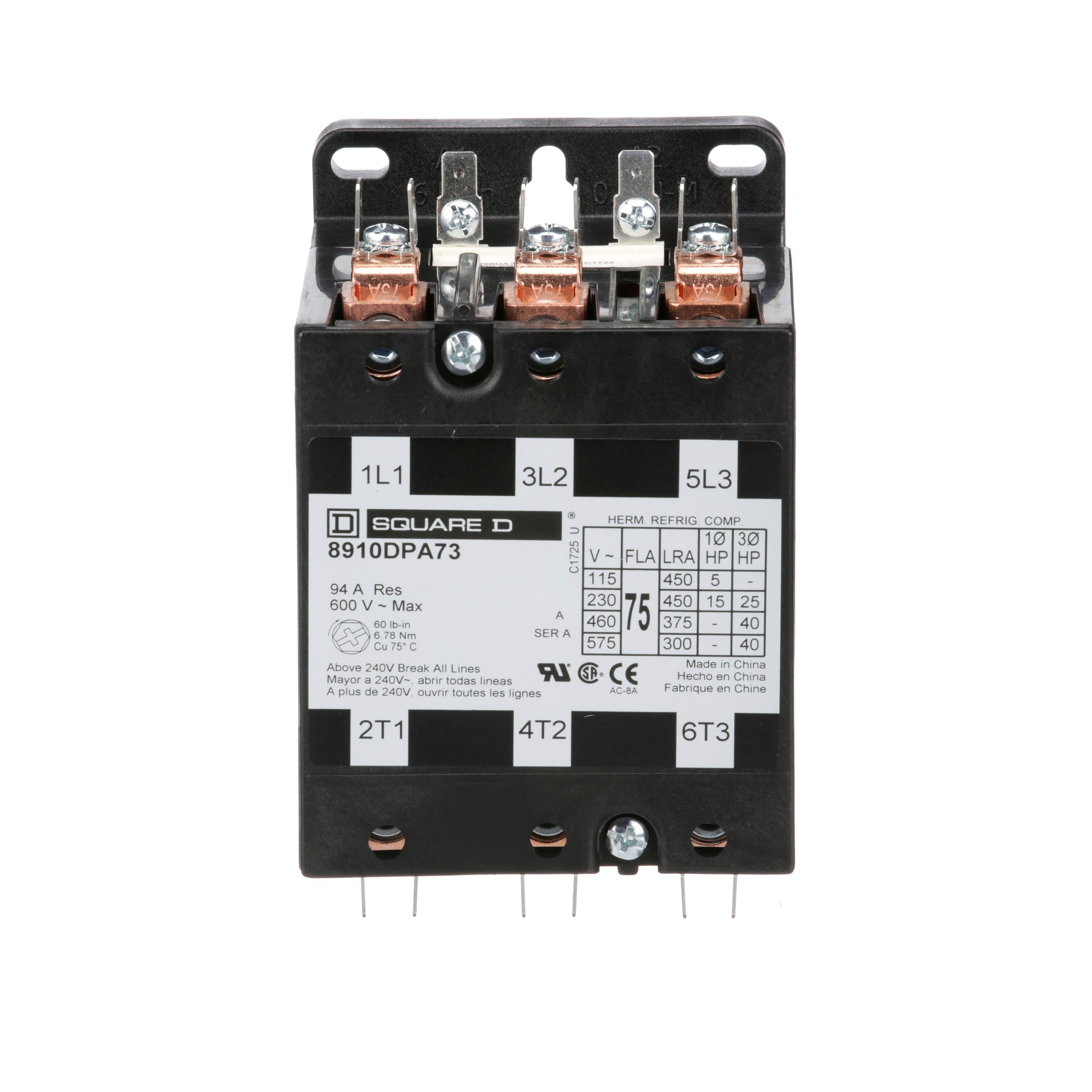 Square D™ 8910DPA73V02 Definite Purpose Contactors AC