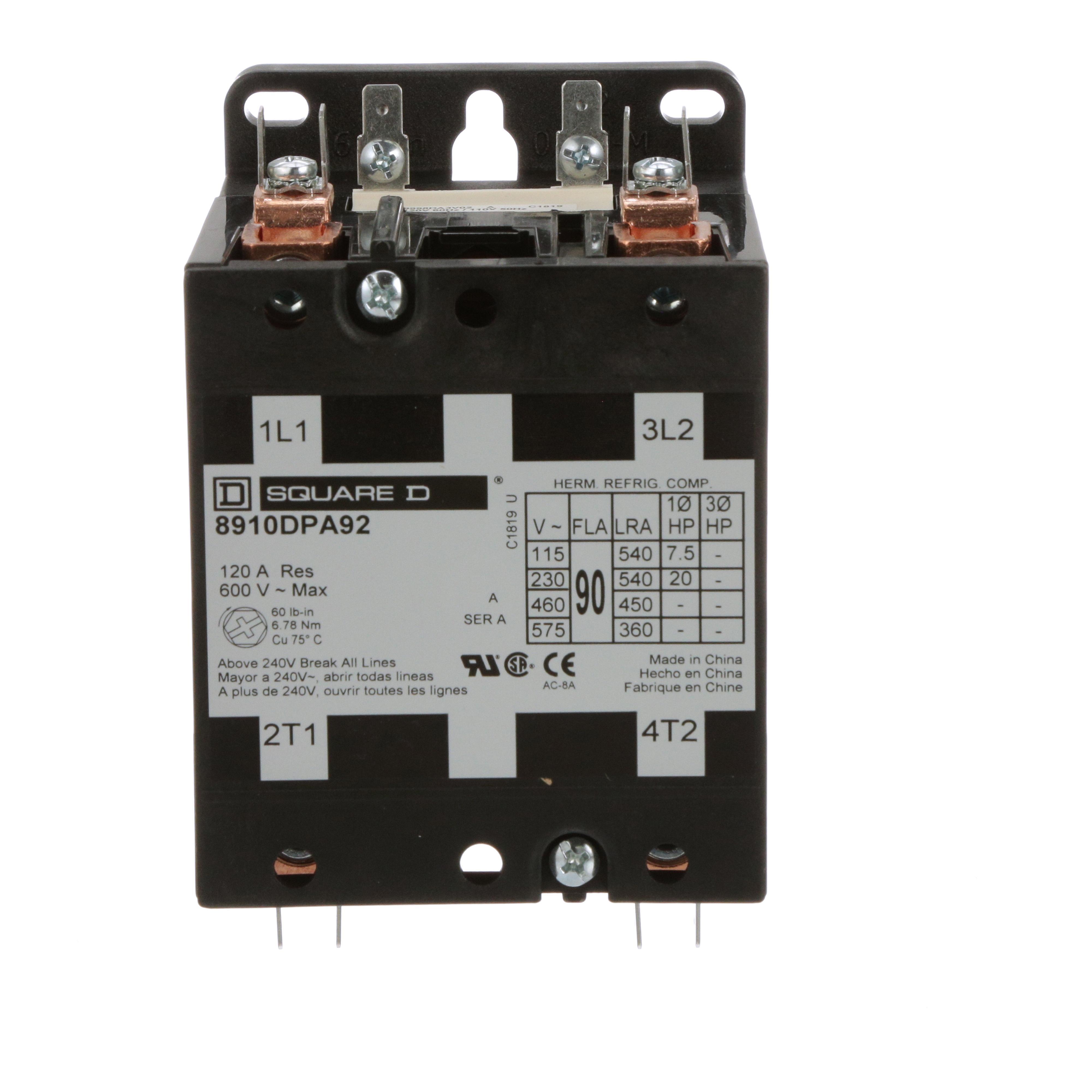 Square D™ 8910DPA92V02 Definite Purpose Contactors AC