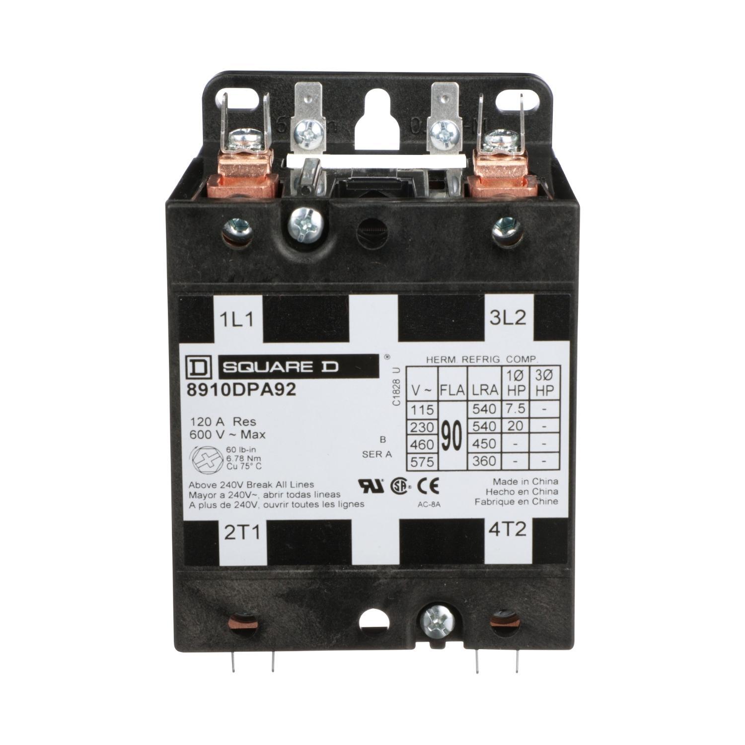 Square D™ 8910DPA92V09 Definite Purpose Contactors AC