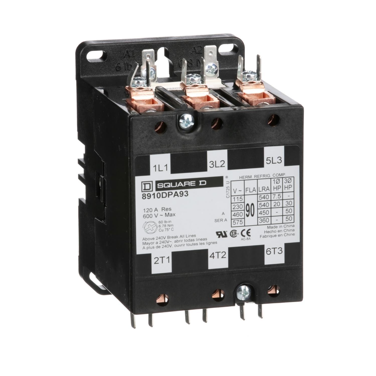 Square D™ 8910DPA93V14 Definite Purpose Contactors AC