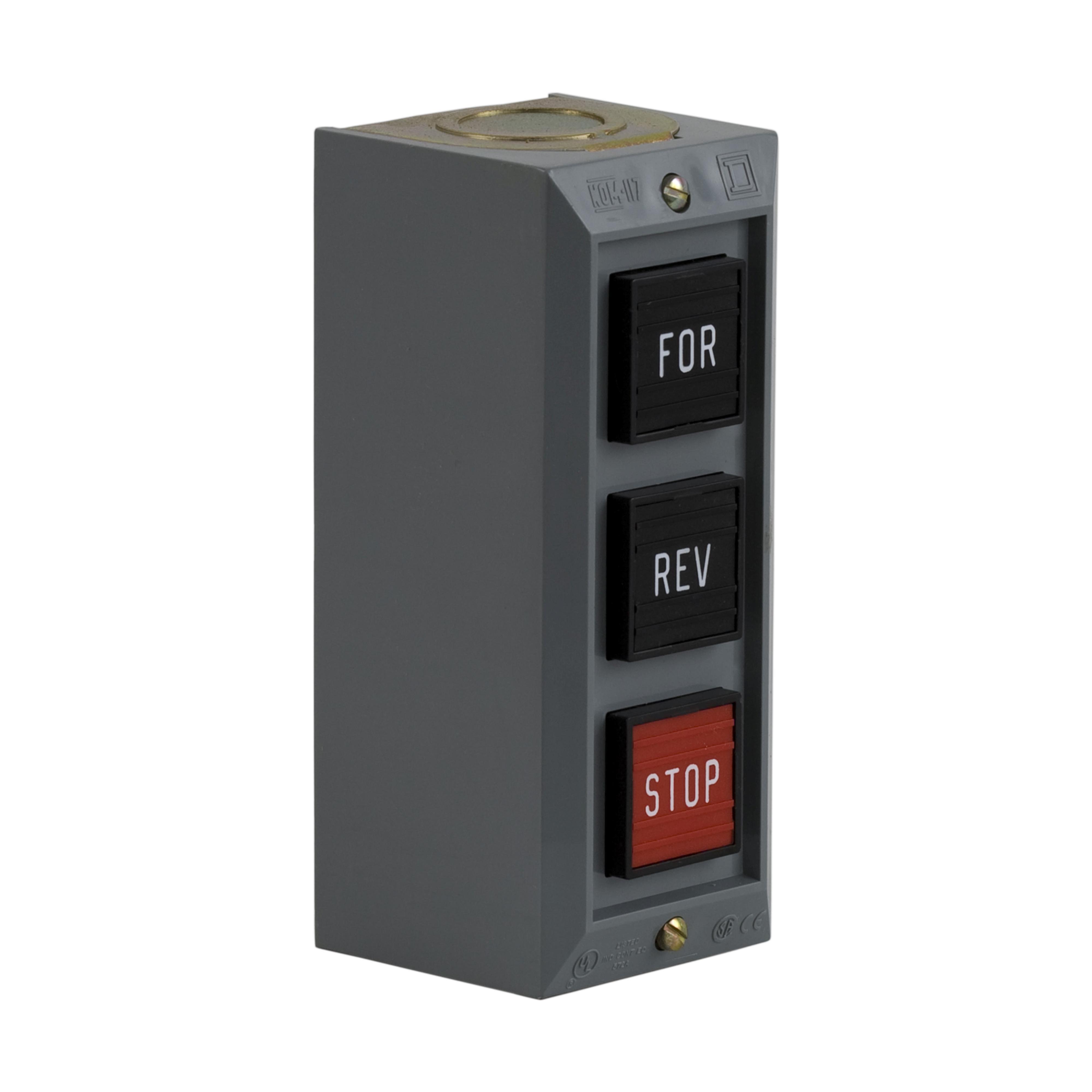 Schneider Electric Harmony 9001BG302 Type BG Control Station, 600 V AC, 5 A, 2NO-3NC Contact, 3 Operators, NEMA 1 NEMA Rating