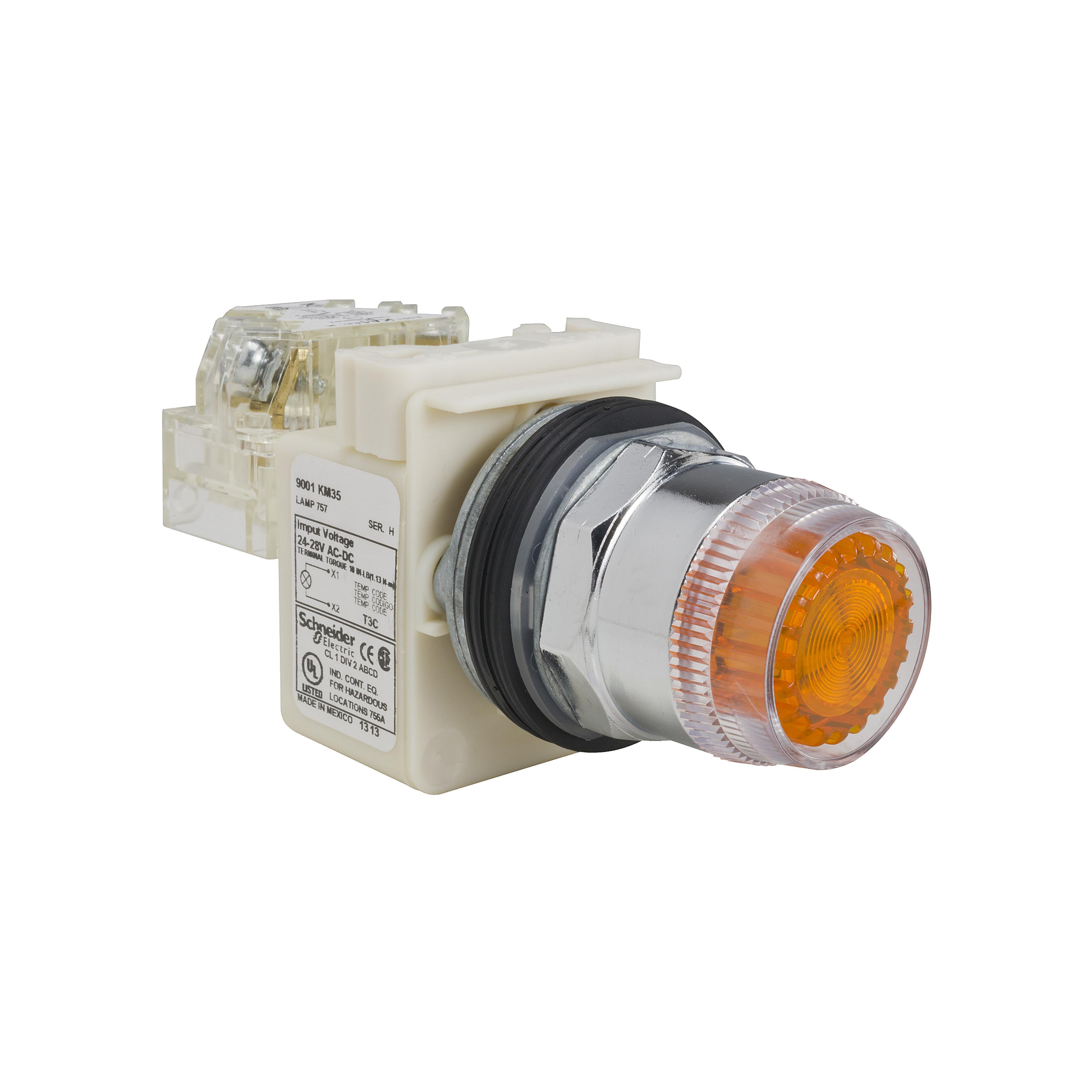 Square D™ 9001K1L35LYWH5 Illuminated Pushbuttons
