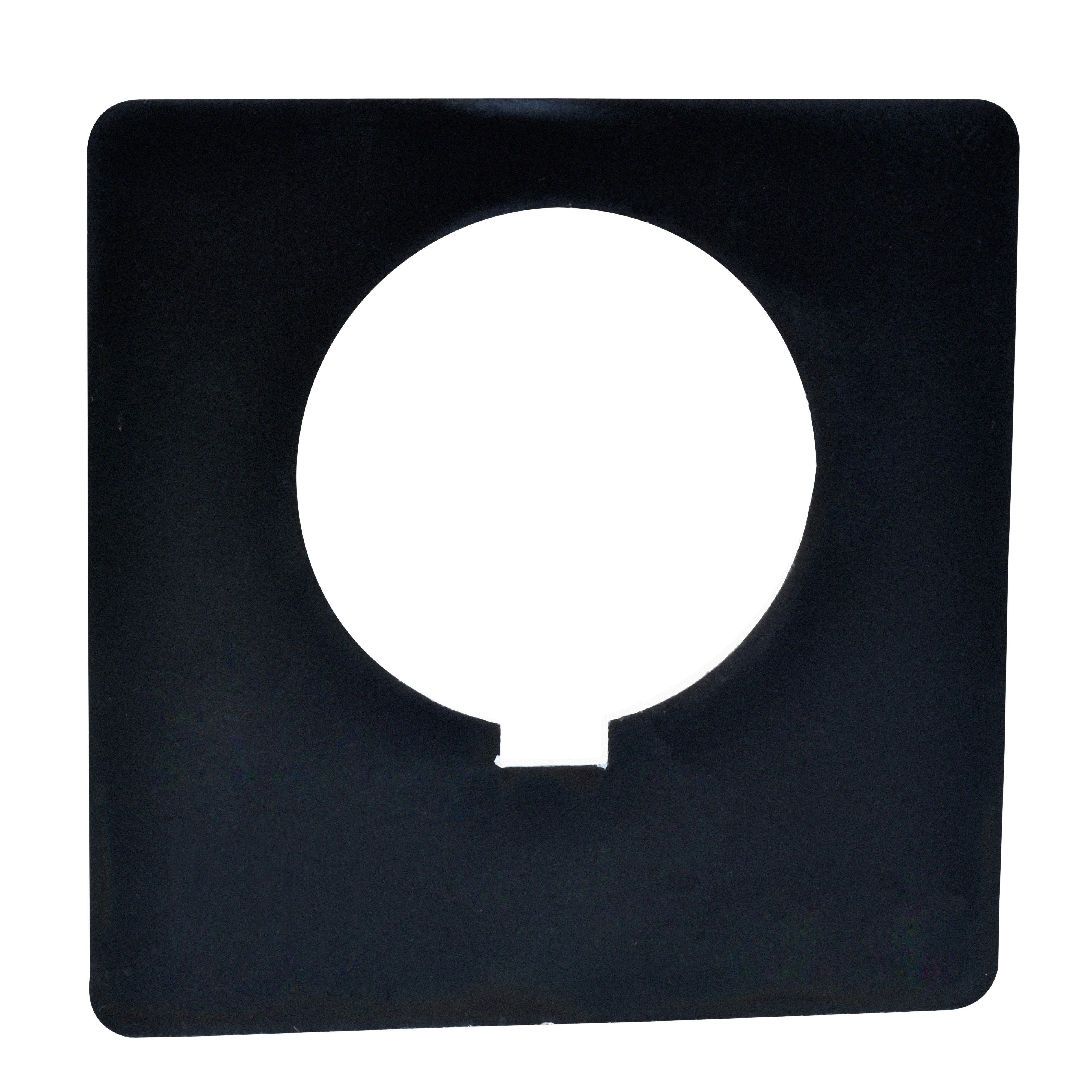 Schneider Electric Harmony 9001KN100BP Legend Plate, 2-1/4 in H x 2-1/4 in W, Square Plate, Plastic, Black Field