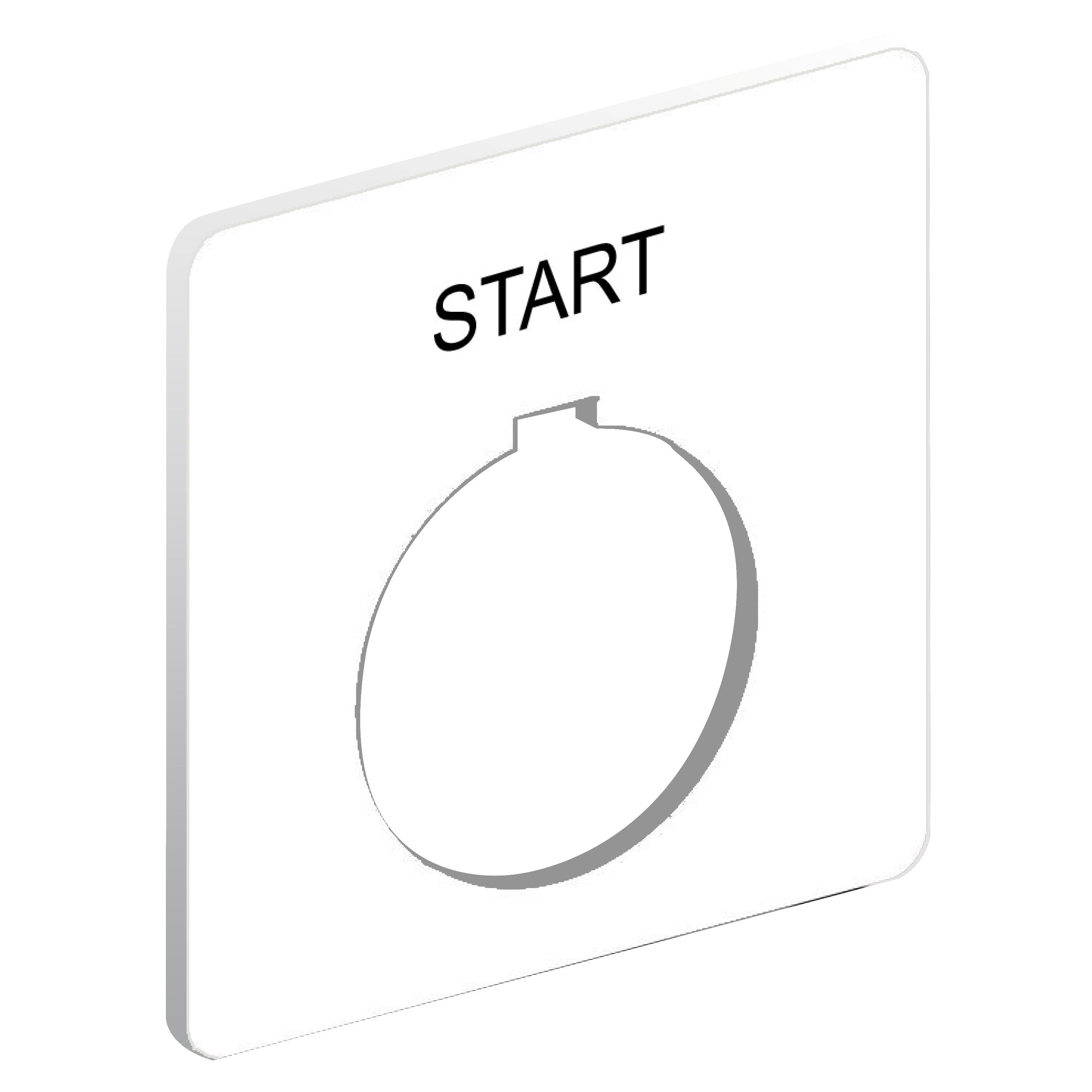 Square D™ Harmony™ 9001KN101WP Standard Legend Plate, 57 mm H x 57 mm W, Square Plate, Plastic, Black Field