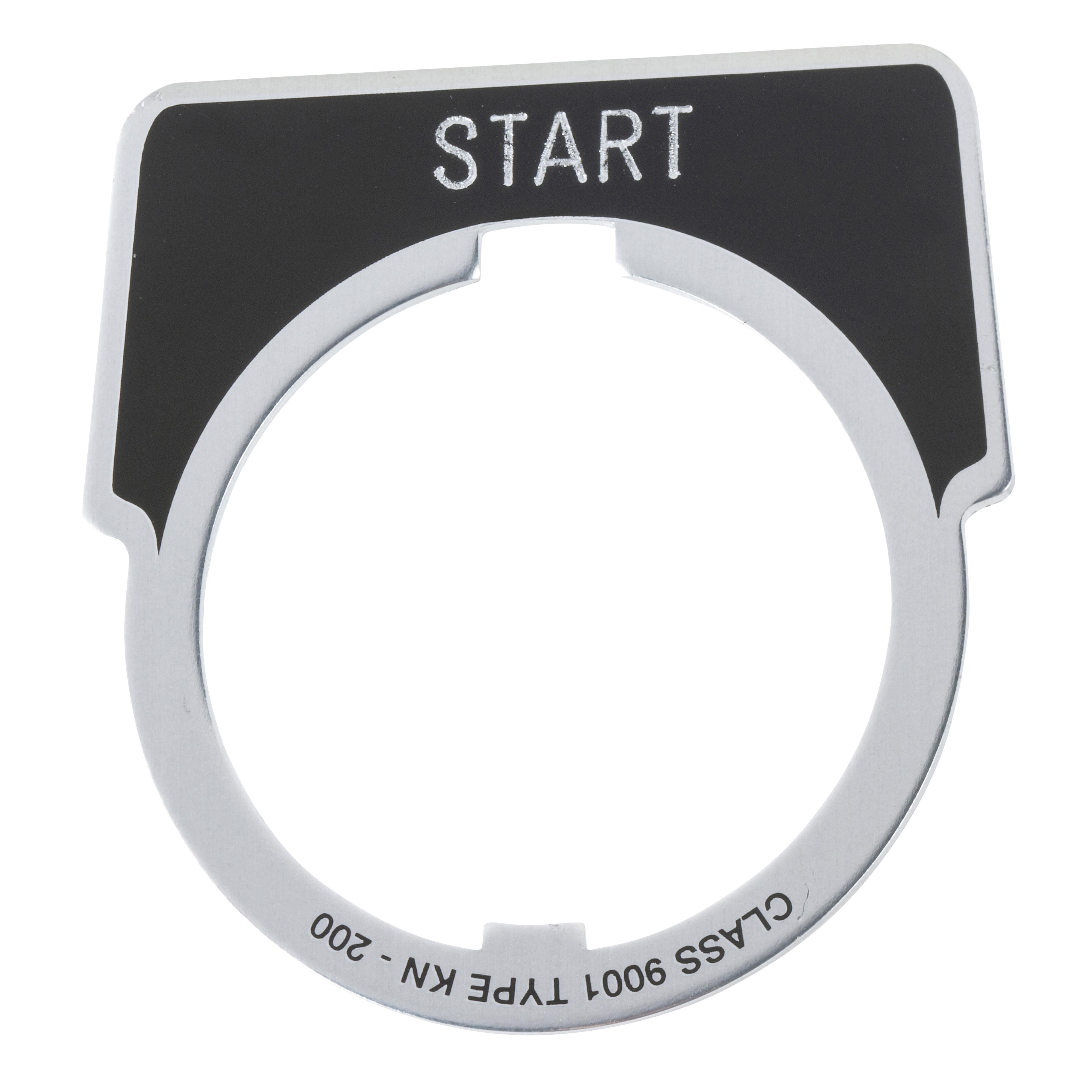 Square D™ Harmony™ 9001KN201 Legend Plate, 1.9 in H x 2.3 in W, Half Round Plate, Aluminum, Black Field