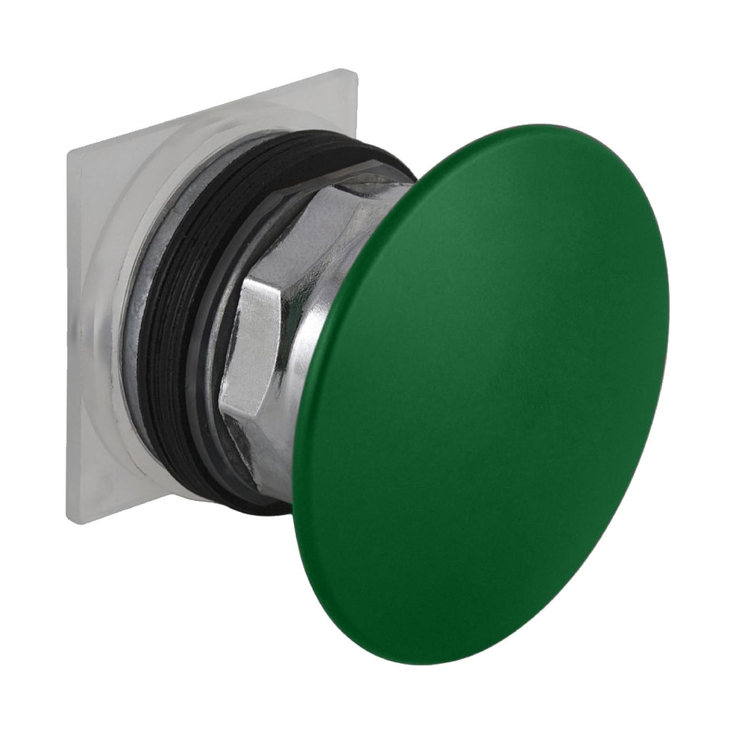 Square D™ Harmony™ 9001KR25GM Type K Dusttight Oiltight Watertight Heavy Duty Round Unmarked Non-Illuminated Pushbutton Operator With Set Screw Security, 30 mm, 60 mm, 70 mm, 2 Positions, Green
