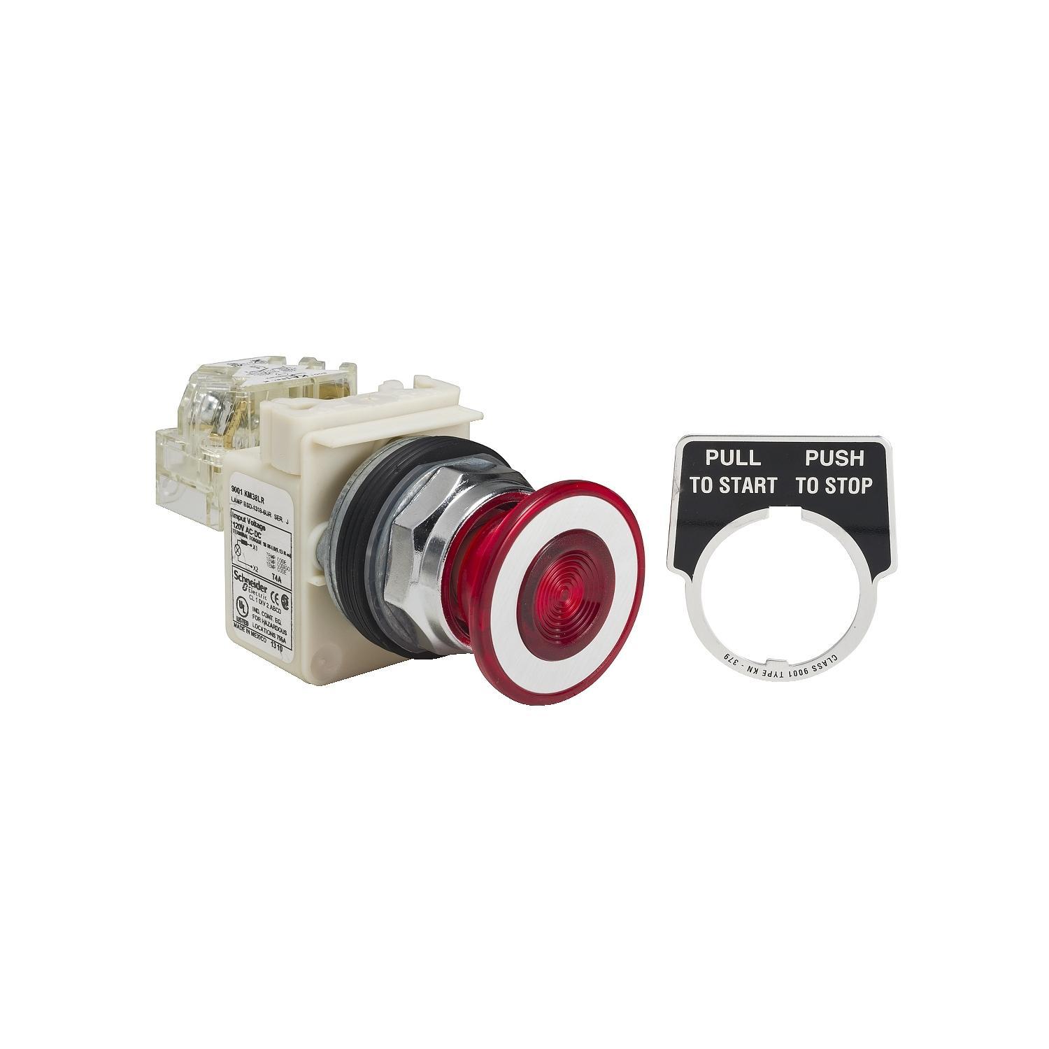 Square D™ 9001KR9P38LRRH13 Illuminated Pushbuttons