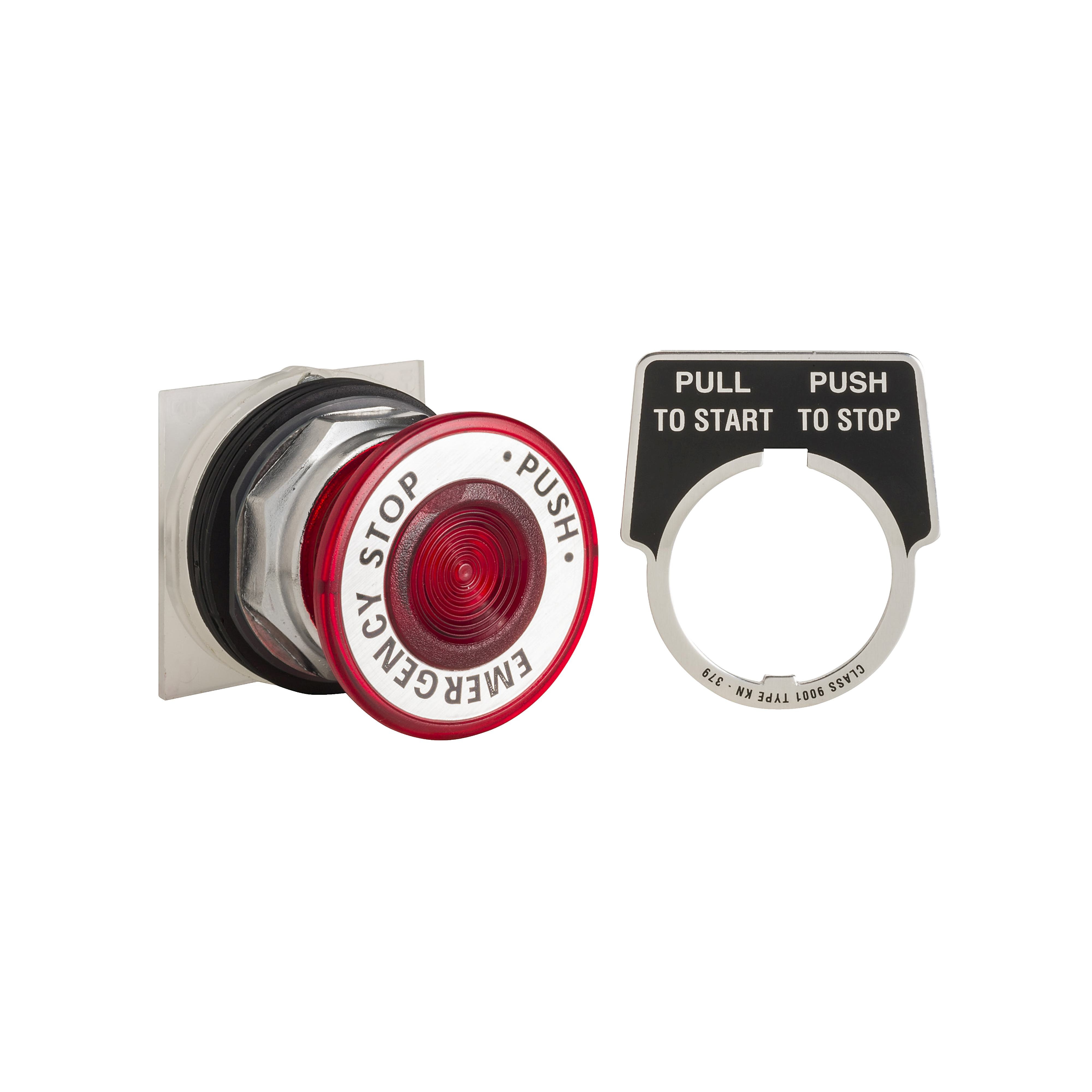Square D™ 9001KR9RY235 Non-Illuminated Push-Pull Switches