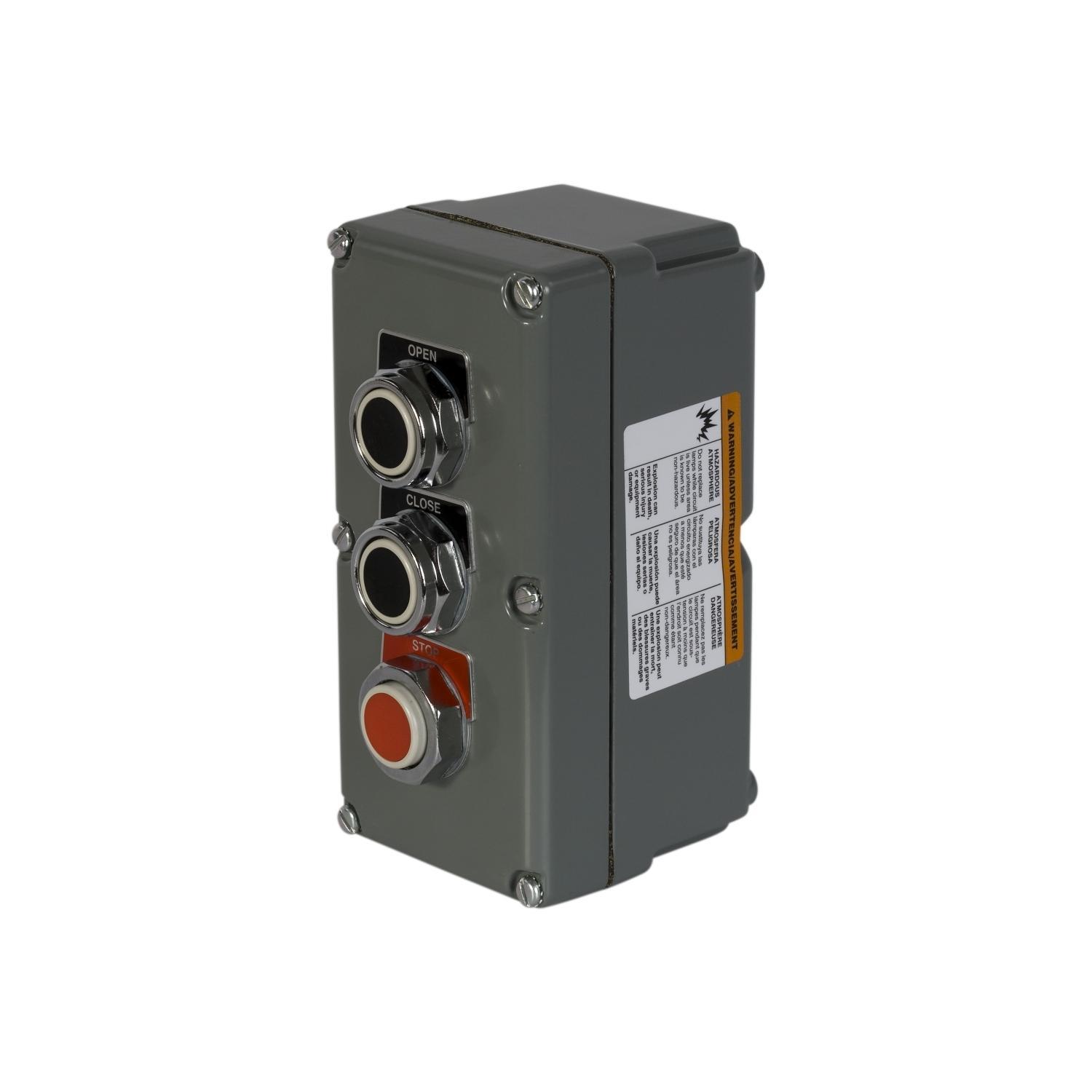 Square D™ Harmony™ 9001KYK33 Complete Control Station, 300 V AC, 10 A, 3NO-3NC Contact, 3 Operators, NEMA 3/4/13 NEMA Rating