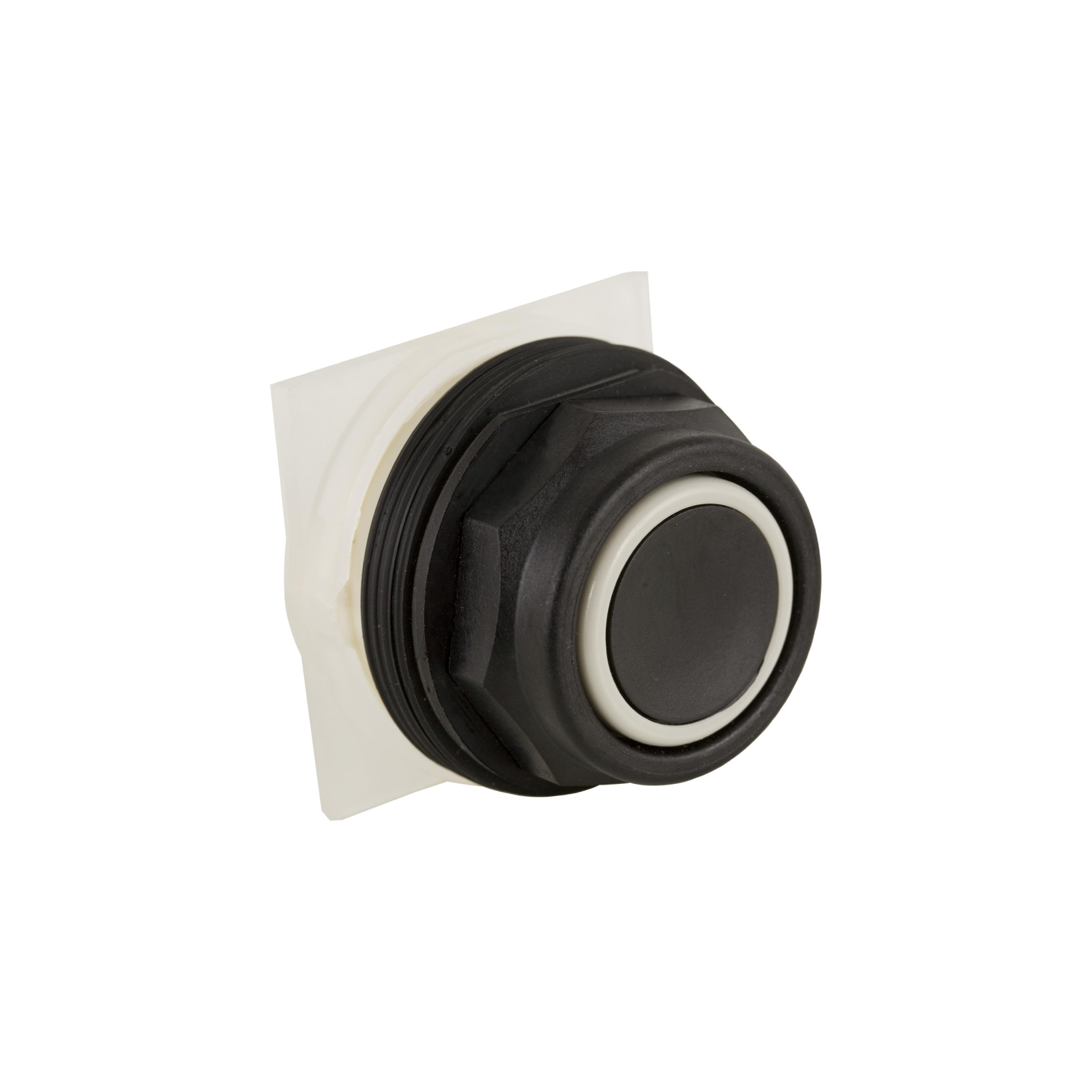 Schneider Electric Harmony™ Square D™ 9001SKR1BH6 Type SK Corrosion-Resistant Dusttight/Oiltight/Watertight Mechanically Interlocked Non-Illuminated Pushbutton With Full Guard, 30 mm, 1NC Contact, Slow Break Contact, Black