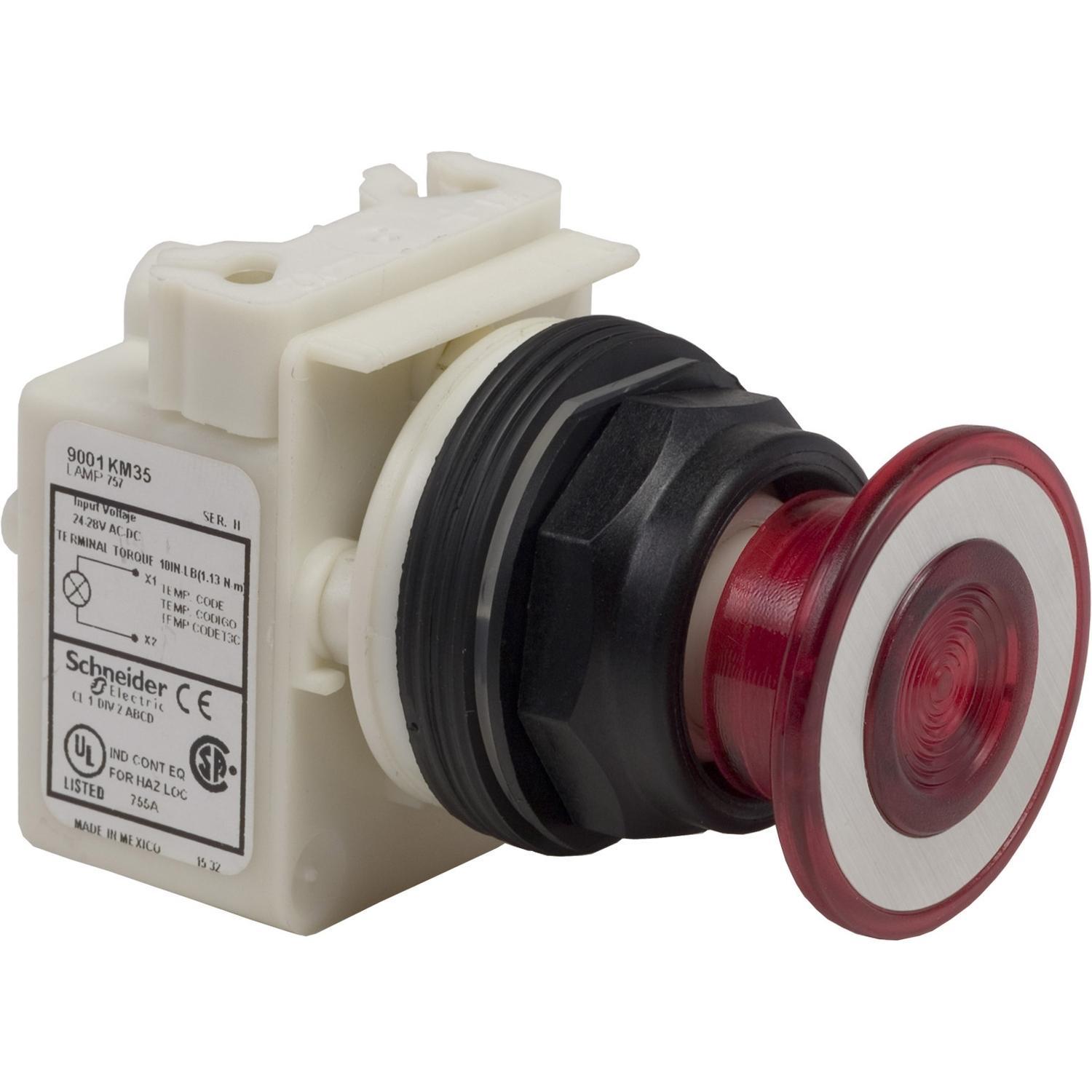 Square D™ 9001SKR9P35R Illuminated Push-Pull Operators