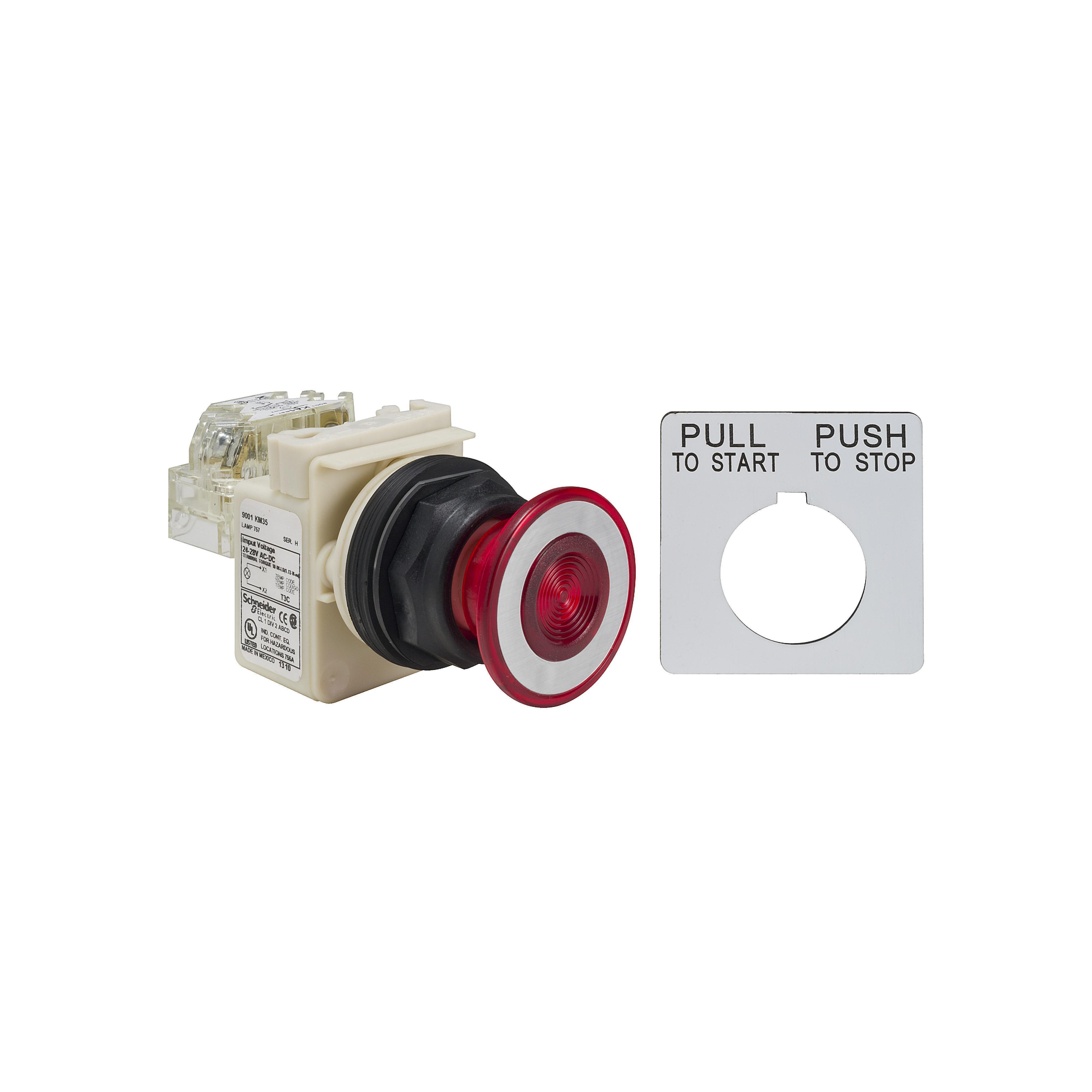 Square D™ 9001SKR9P35RH13 Illuminated Pushbuttons