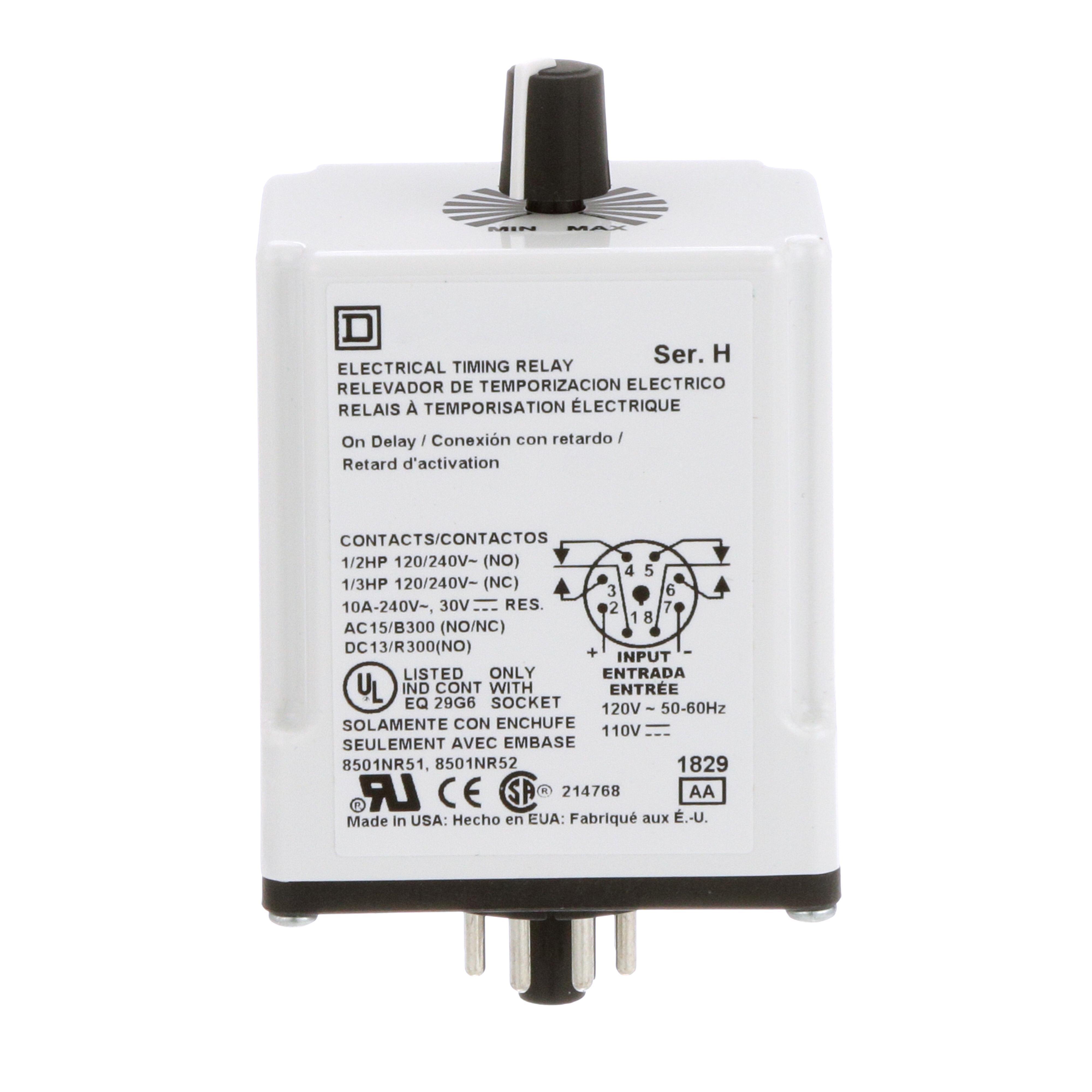 Square D™ 9050JCK18V20 Timing Relays - Selectable Mode Operation