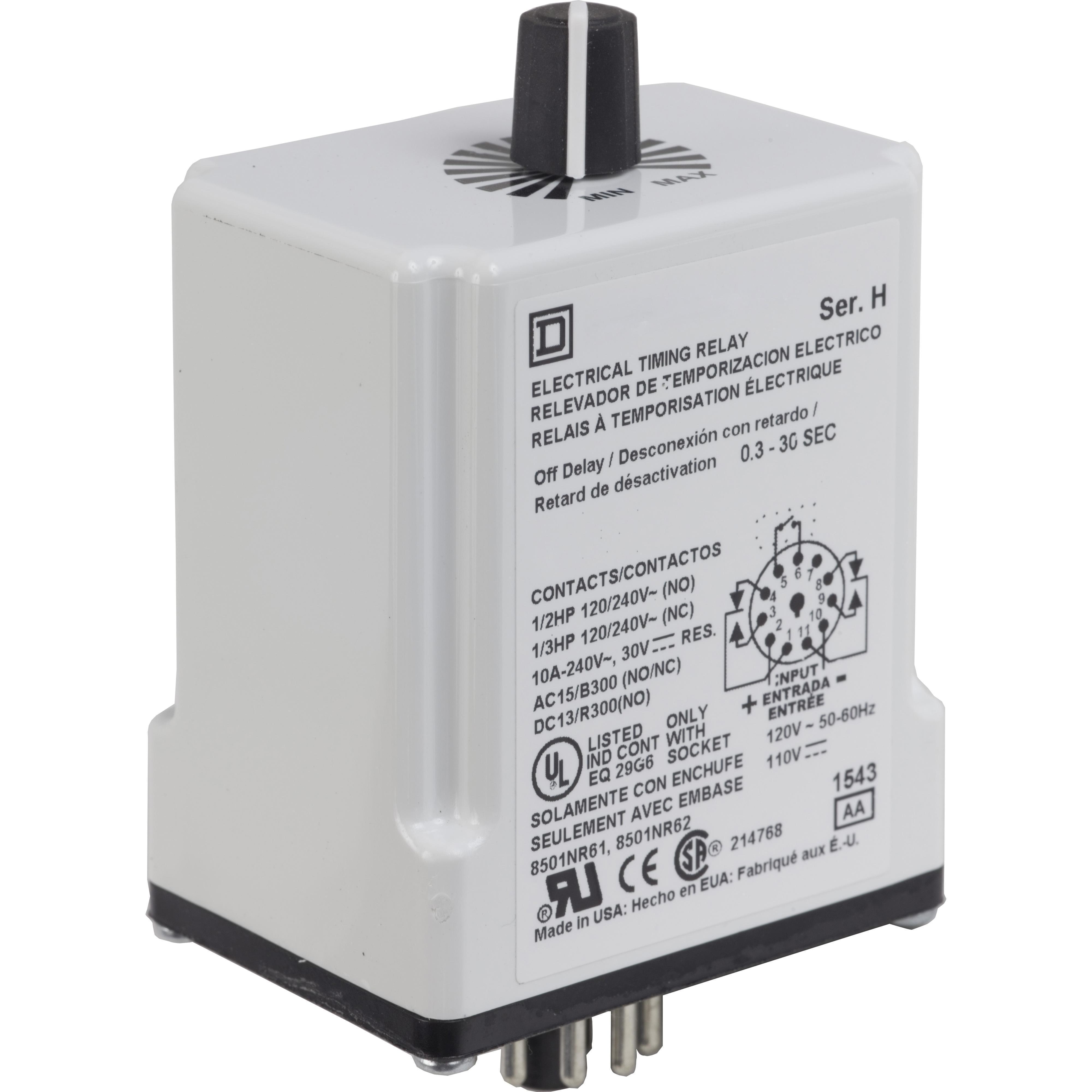 Square D™ 9050JCK24V20 Timing Relays - Selectable Mode Operation