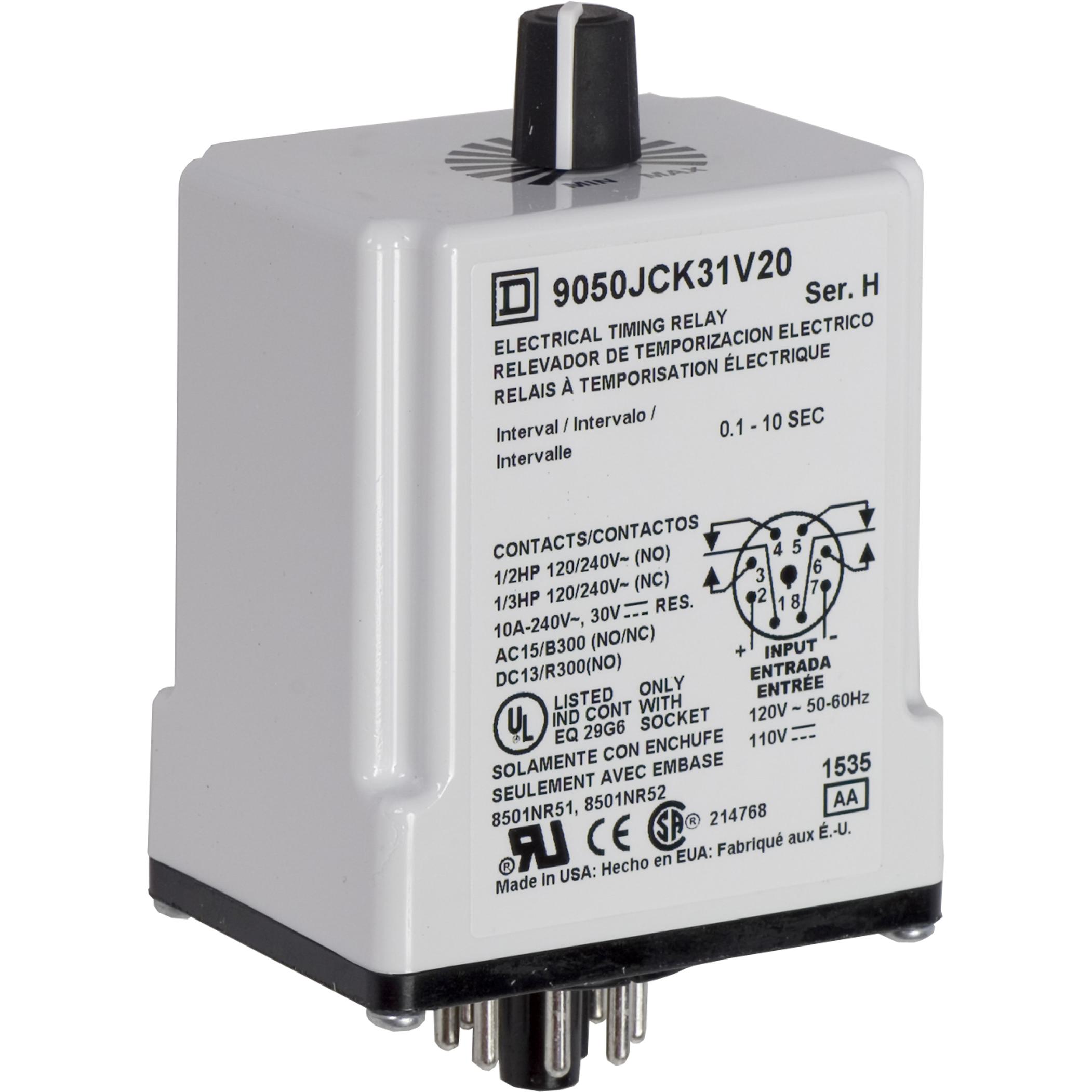 Square D™ 9050JCK31V20 Timing Relays - Selectable Mode Operation