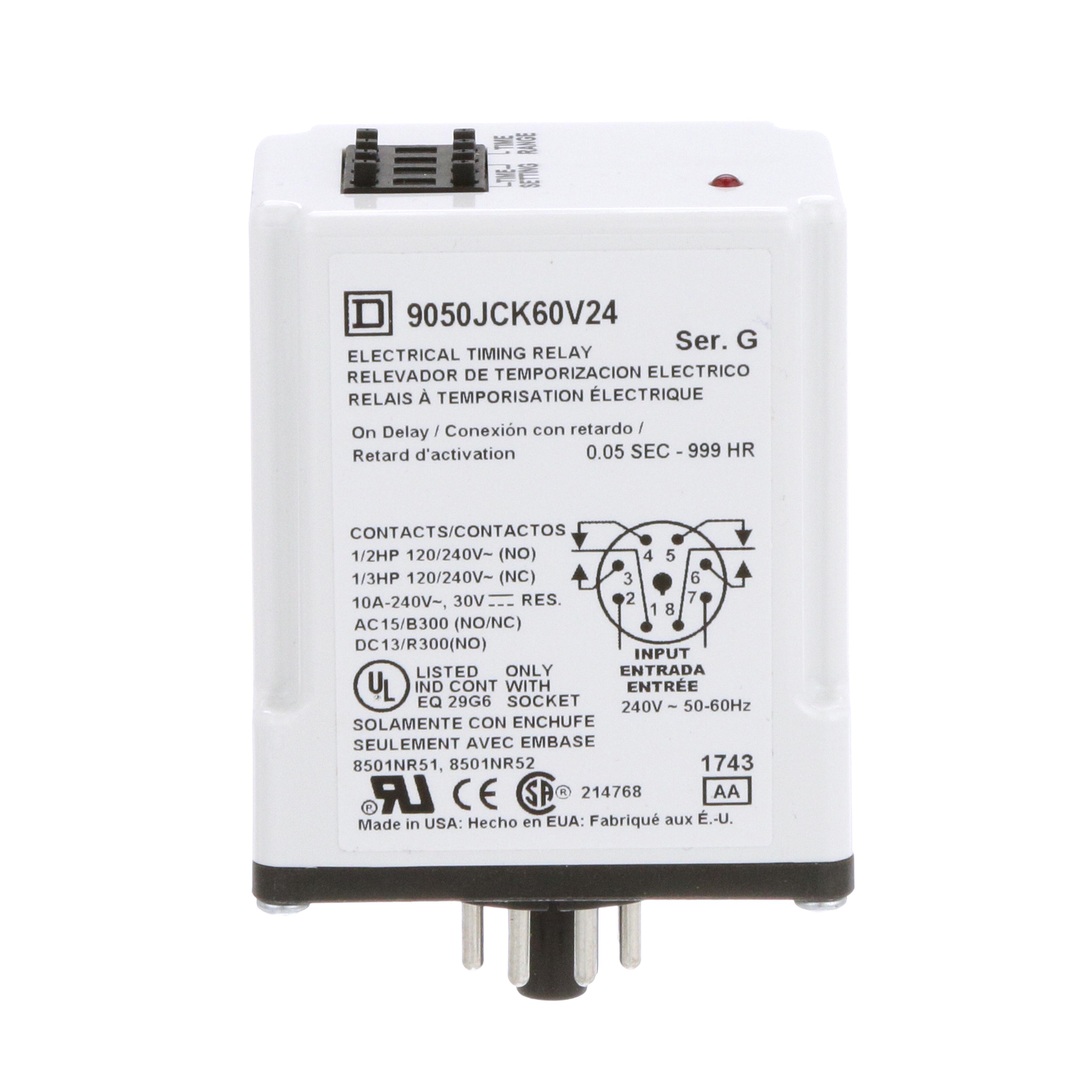 Square D™ 9050JCK60V24 Timing Relays - Selectable Mode Operation