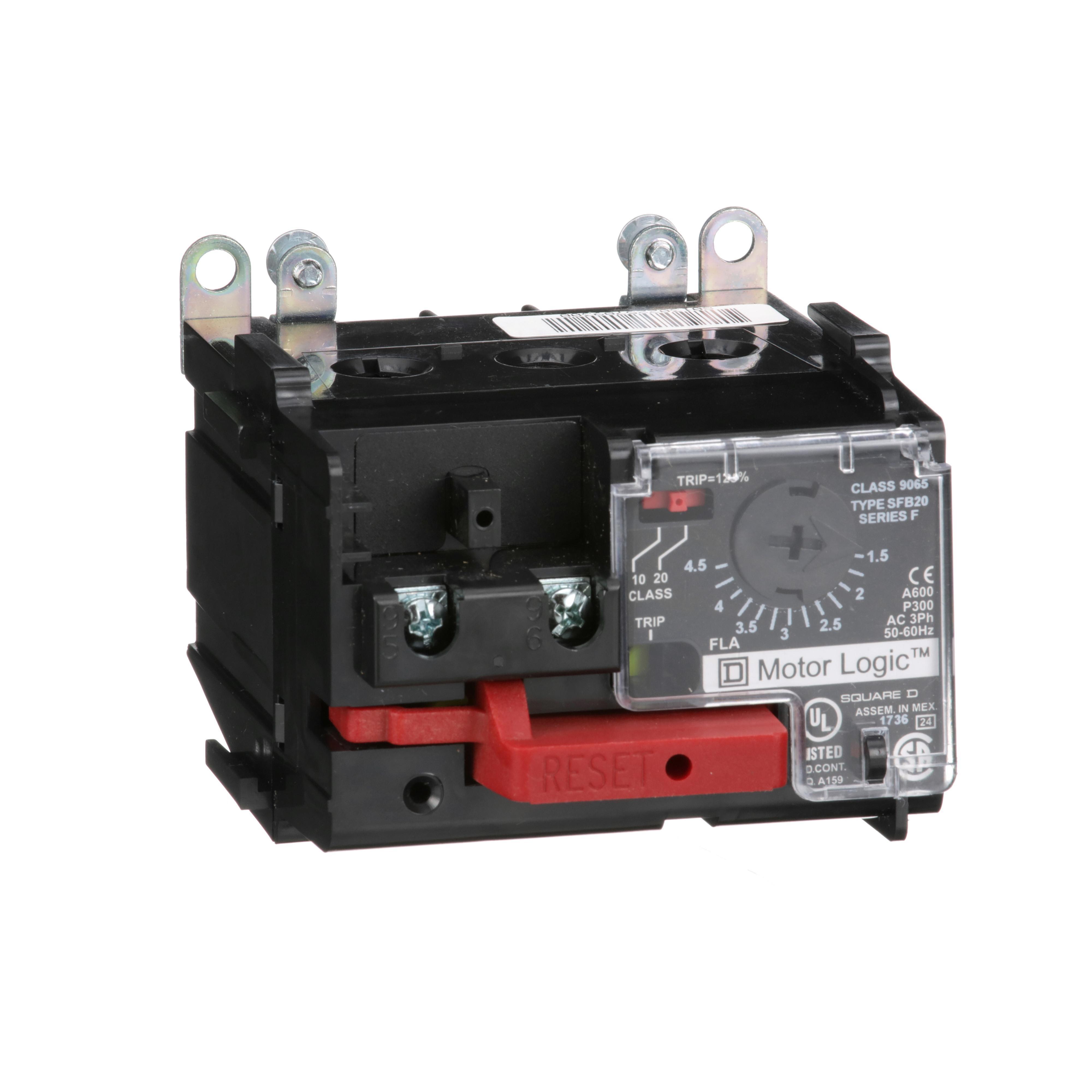 Square D™ 9065SFB20 Solid-State Thermal Overload Relay, 4.5 A, 1NC 1 Form B Contact