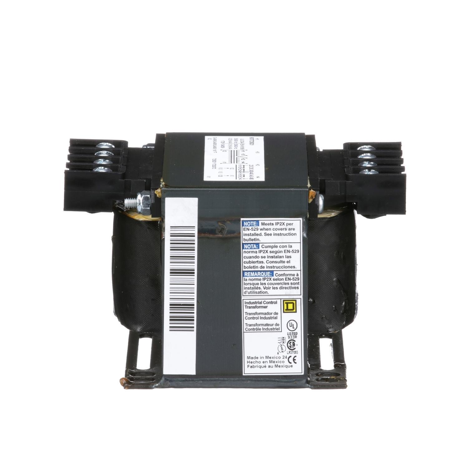 Square D™ 9070T250D1 Type T Industrial Open Style Control Transformer, 220/230/240/440/460/480 V AC Primary, 110/115/120 VAC Secondary, 250 VA Power Rating, 50/60 Hz, 1 Phase