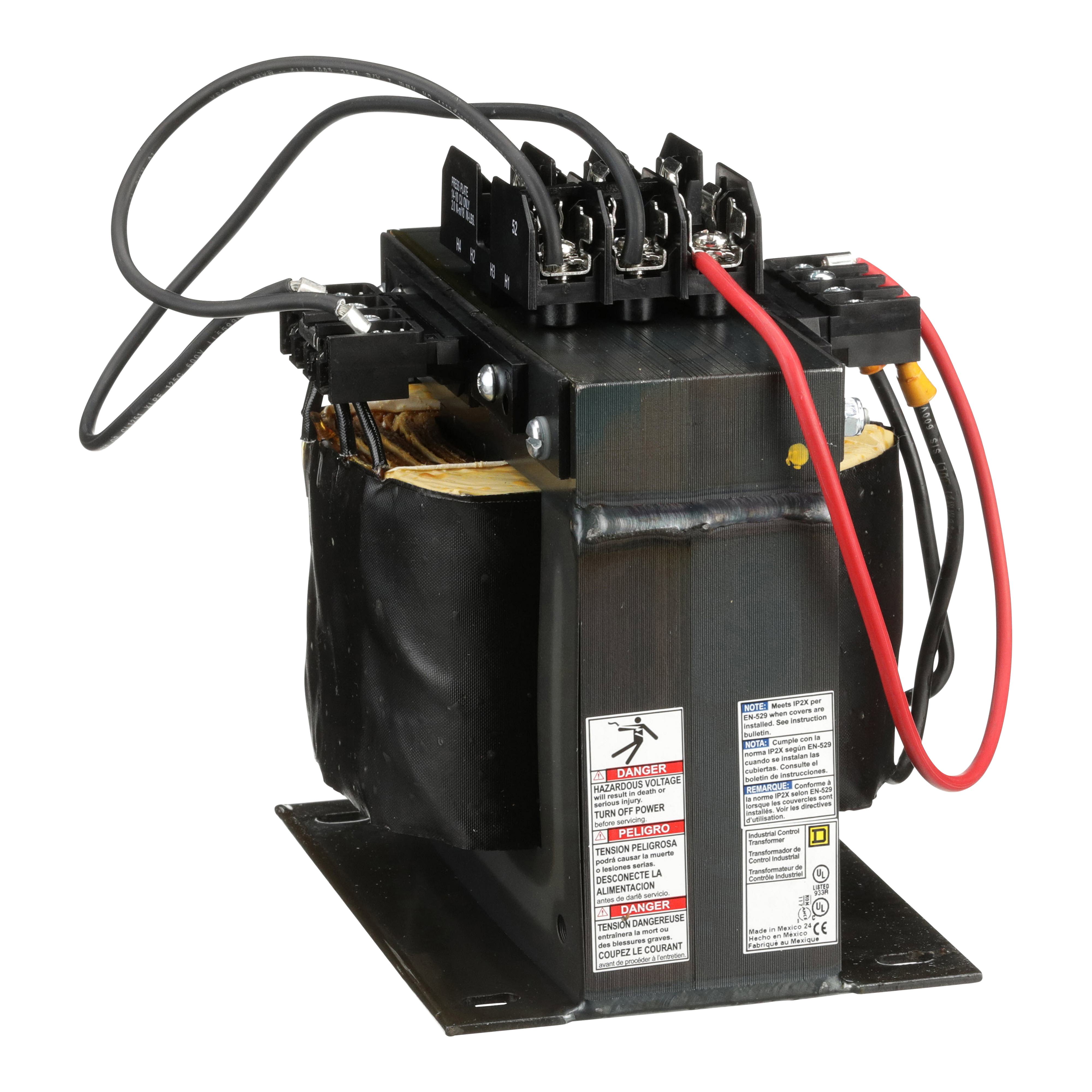 Square D™ 9070TF1500D1 Type TF Industrial Control Transformer, 110 V AC, 115 V AC, 120 V AC, 220/440 V AC, 230/460 V AC, 240/480 V AC Primary, 110/115/120 VAC Secondary, 1500/1000 VA Power Rating, 50/60 Hz, 1 Phase